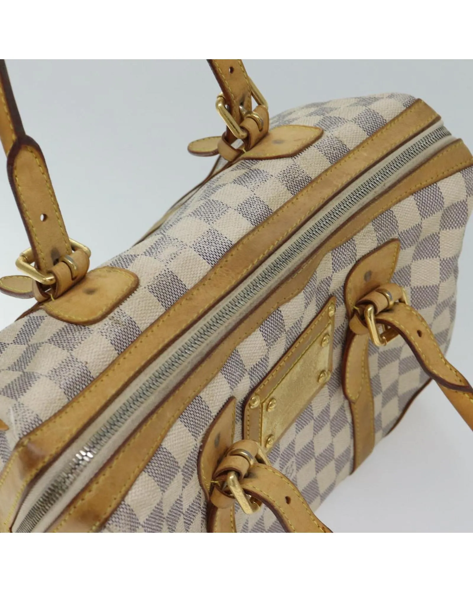 Authentic Damier Azur Hand Bag with Accessories - French Made