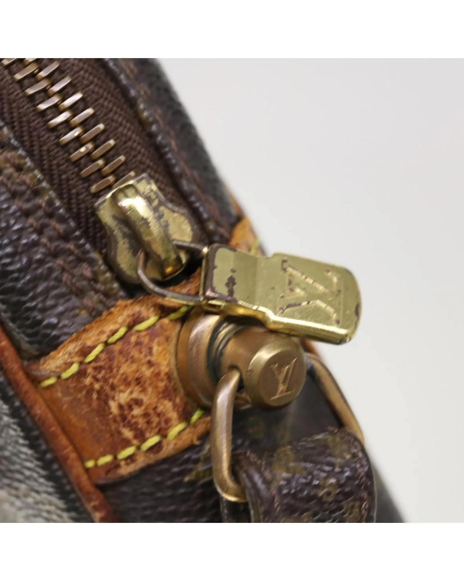 Authentic Louis Vuitton Monogram Clutch Bag with Dragonne Strap