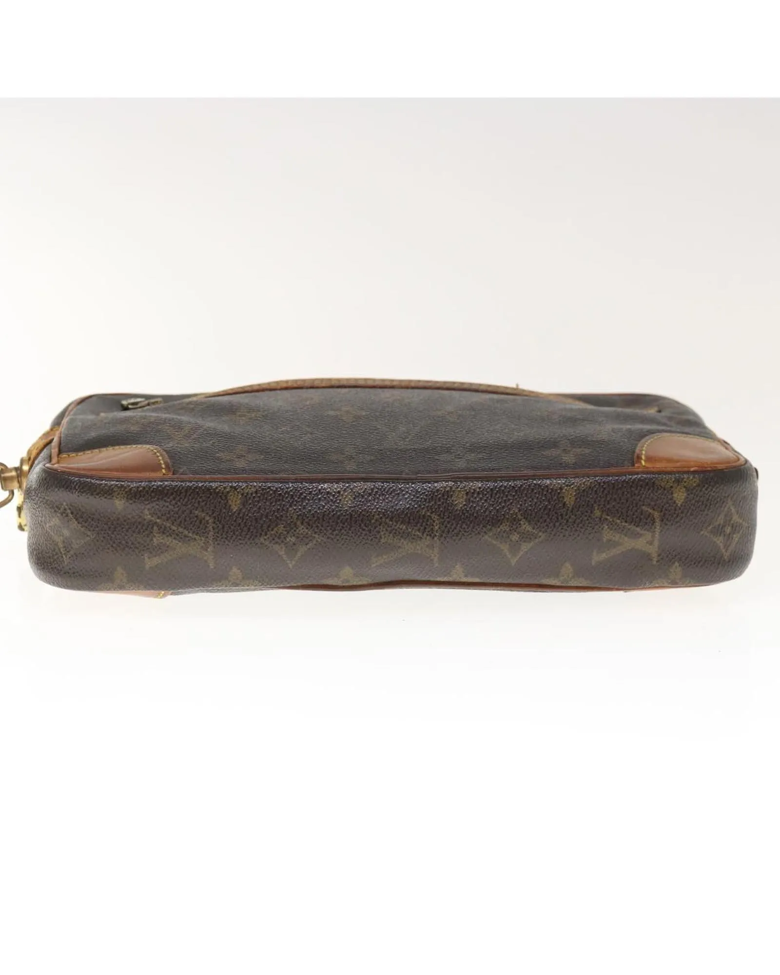 Authentic Louis Vuitton Monogram Clutch Bag with Dragonne Strap