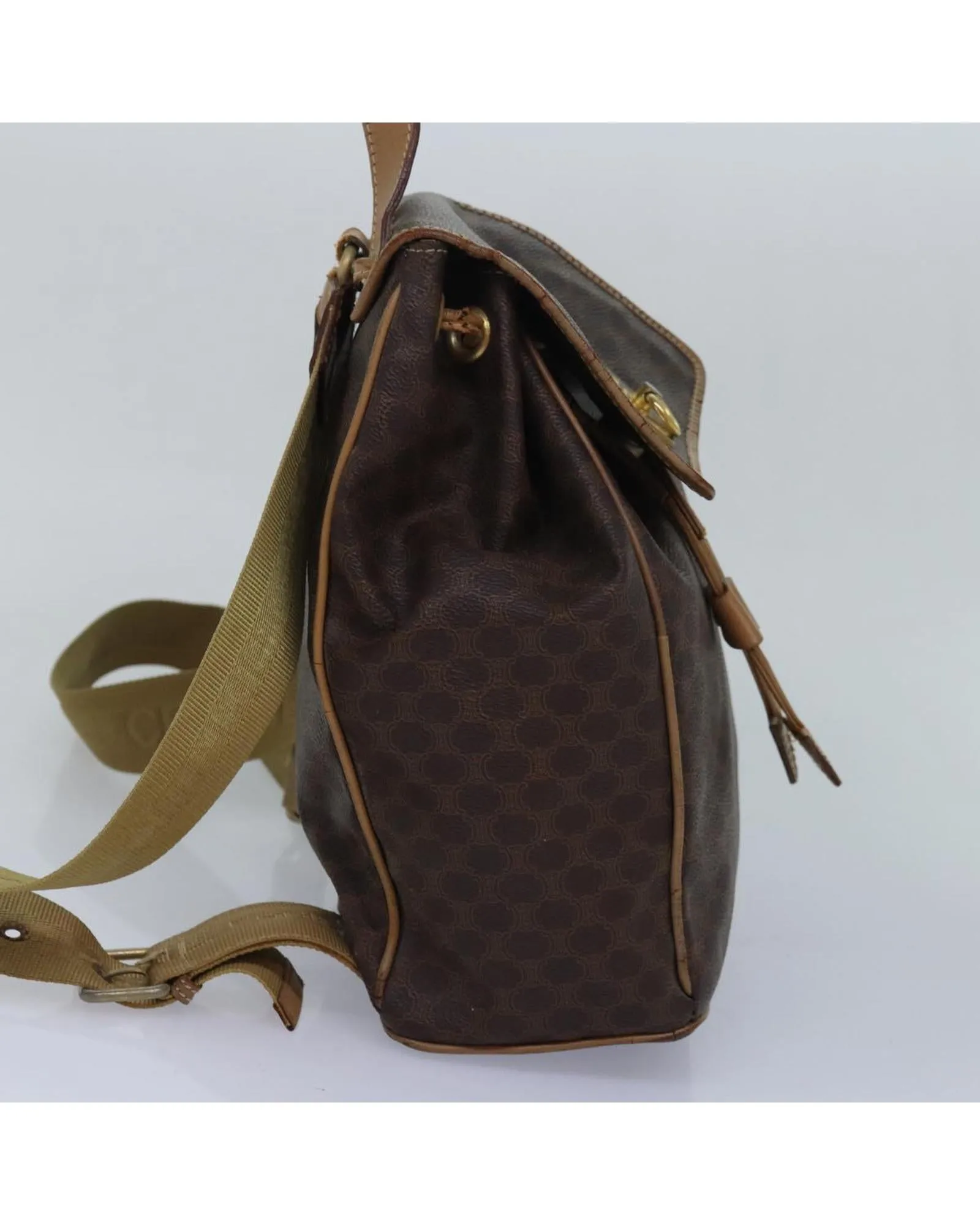 Authentic Macadam Canvas Backpack in Brown PVC Material