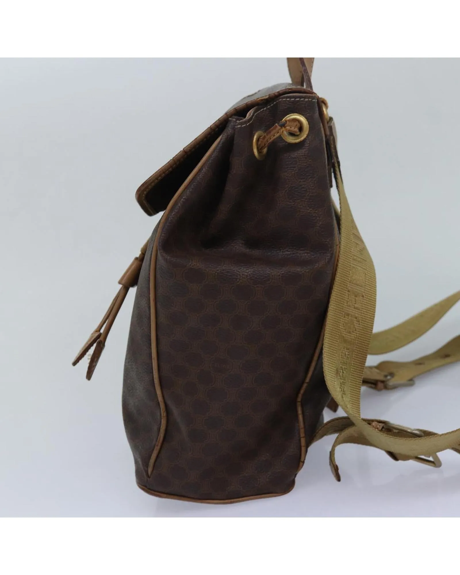 Authentic Macadam Canvas Backpack in Brown PVC Material