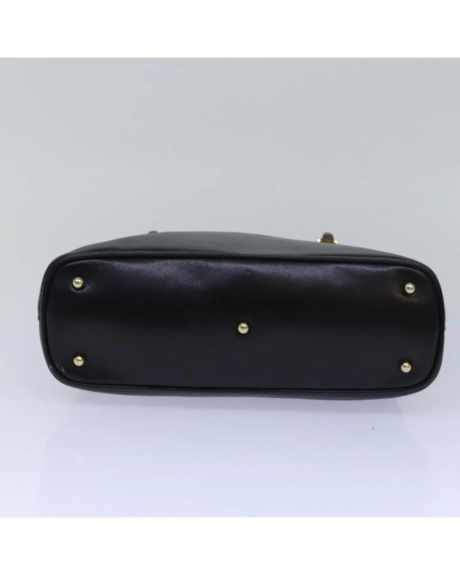 Bamboo Handle Leather Handbag with Dust Bag
