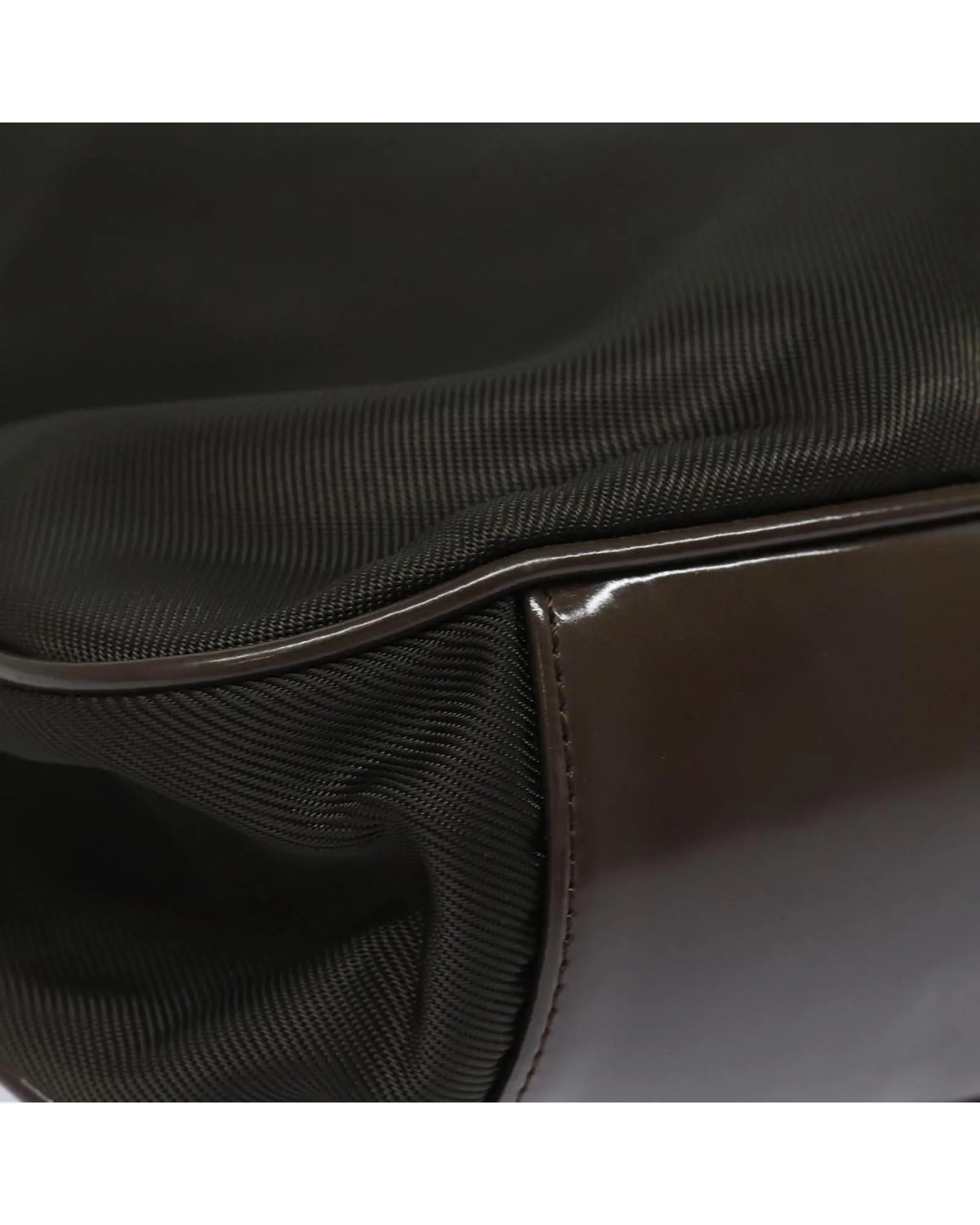 Bamboo Handle Nylon Handbag with Drop Handle