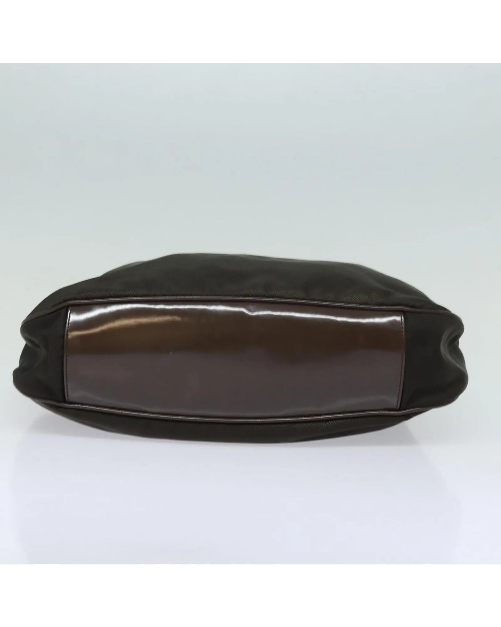 Bamboo Handle Nylon Handbag with Drop Handle