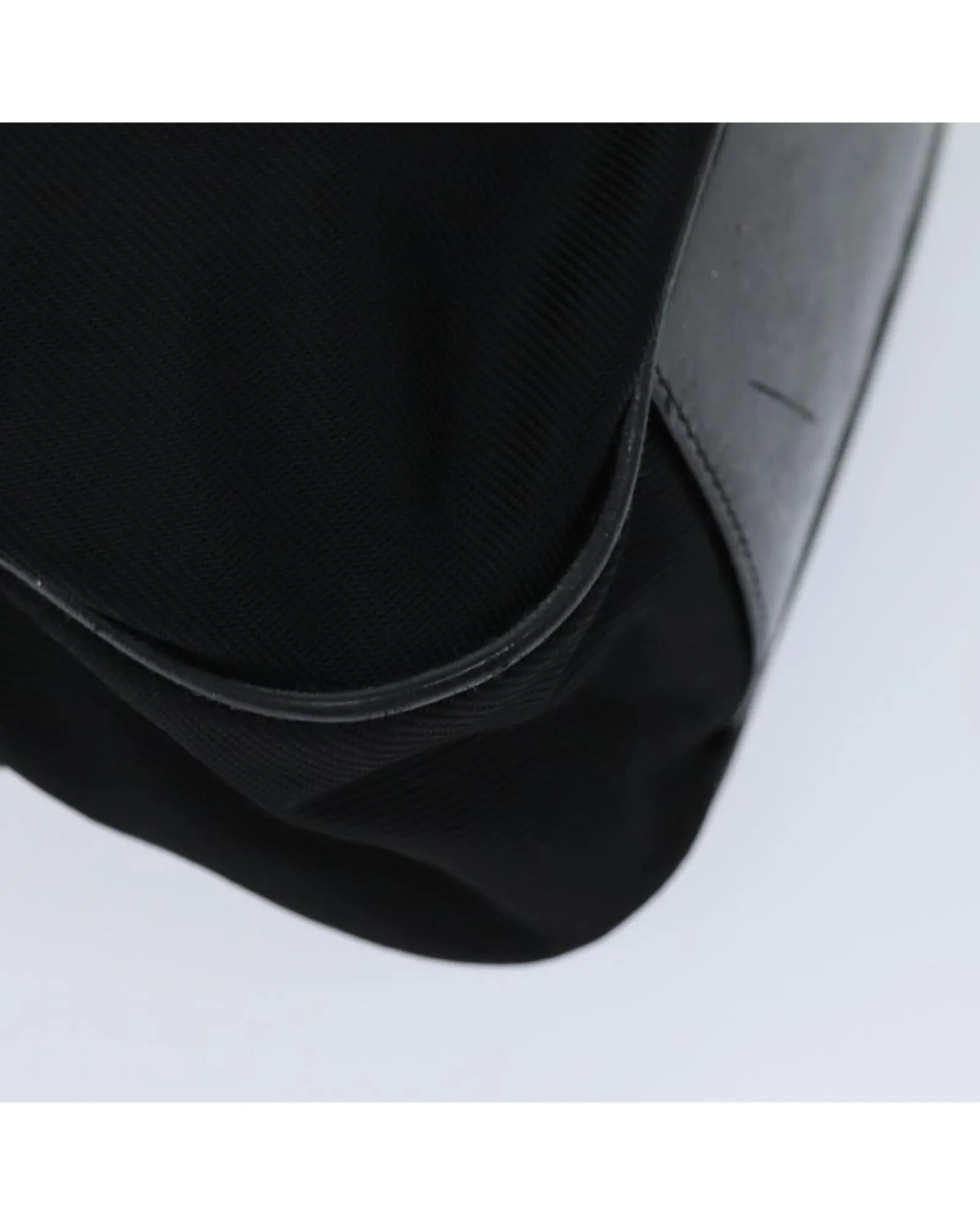 Bamboo Handle Nylon Shoulder Bag with Missing Strap