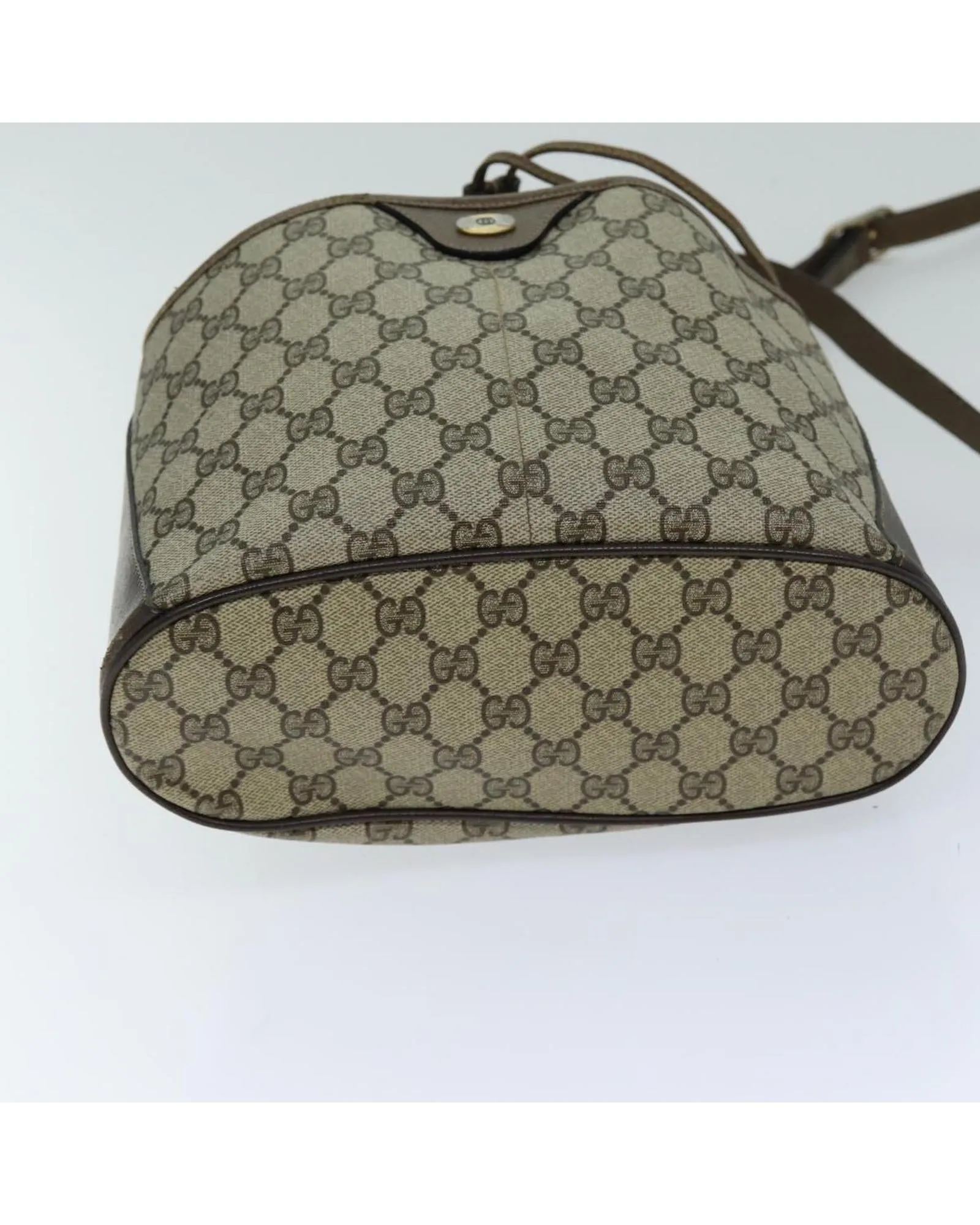 Beige and Red GG Supreme Shoulder Bag with Web Design by Gucci