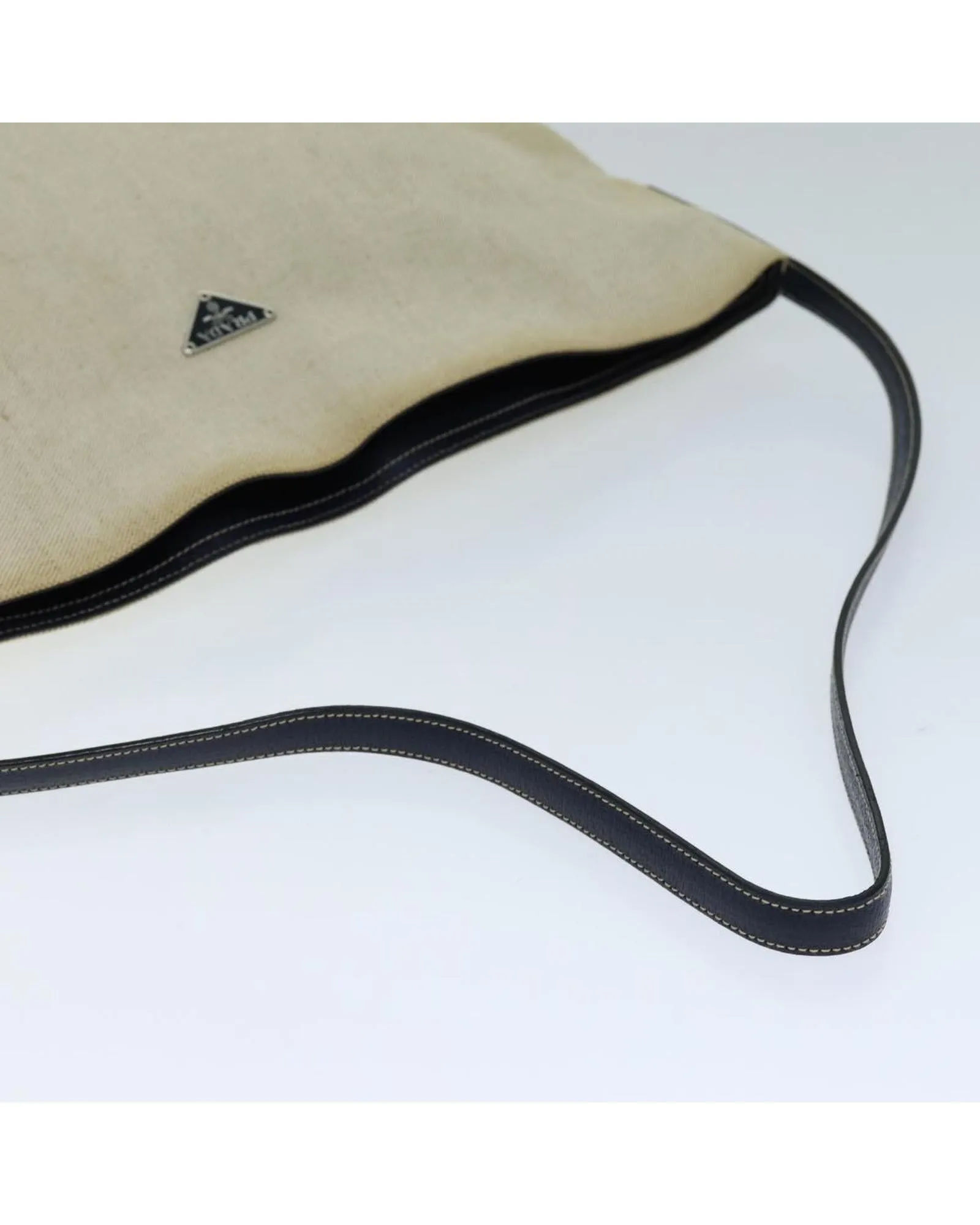 Beige Canvas Shoulder Bag with Dust Bag - Made in Italy