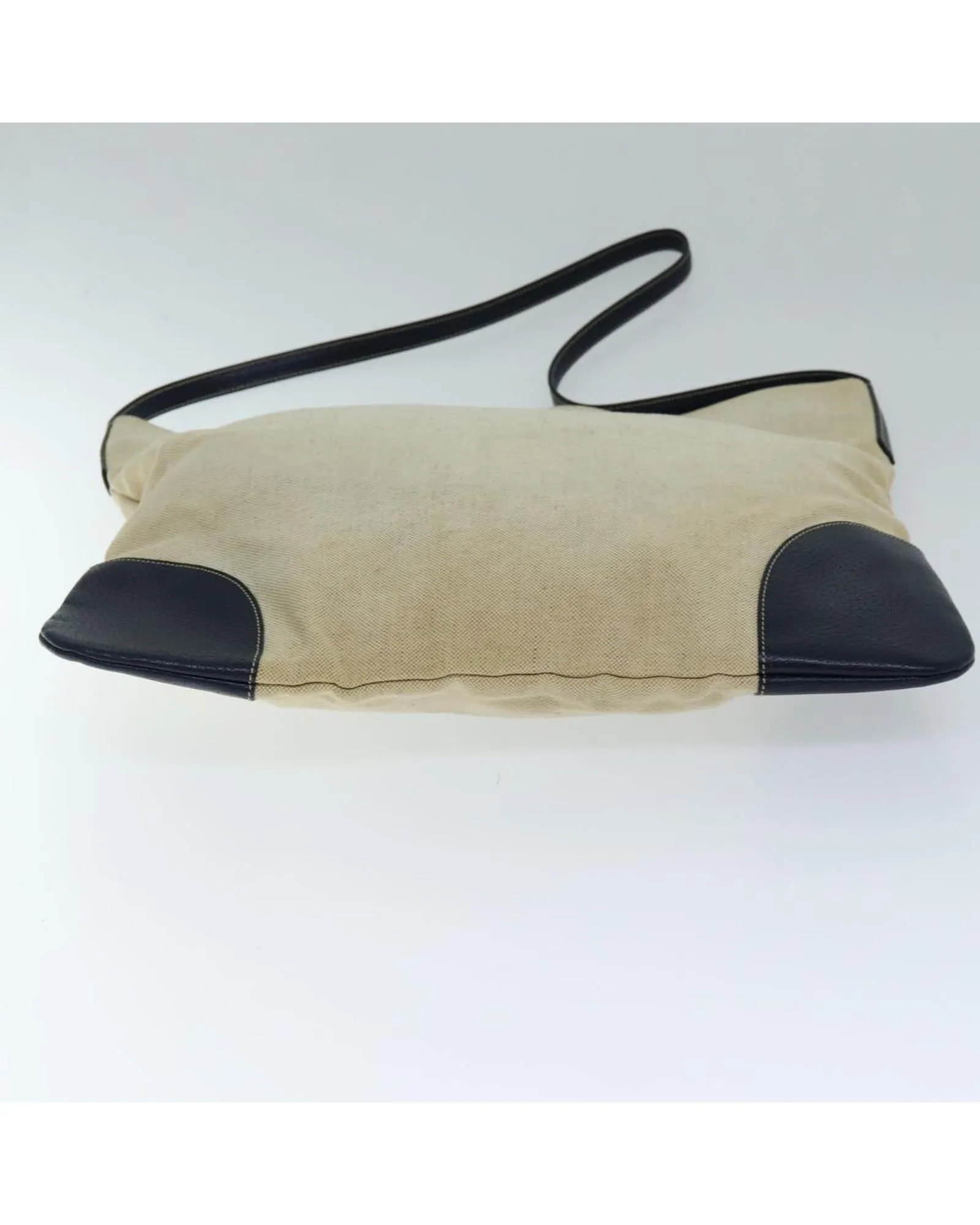 Beige Canvas Shoulder Bag with Dust Bag - Made in Italy