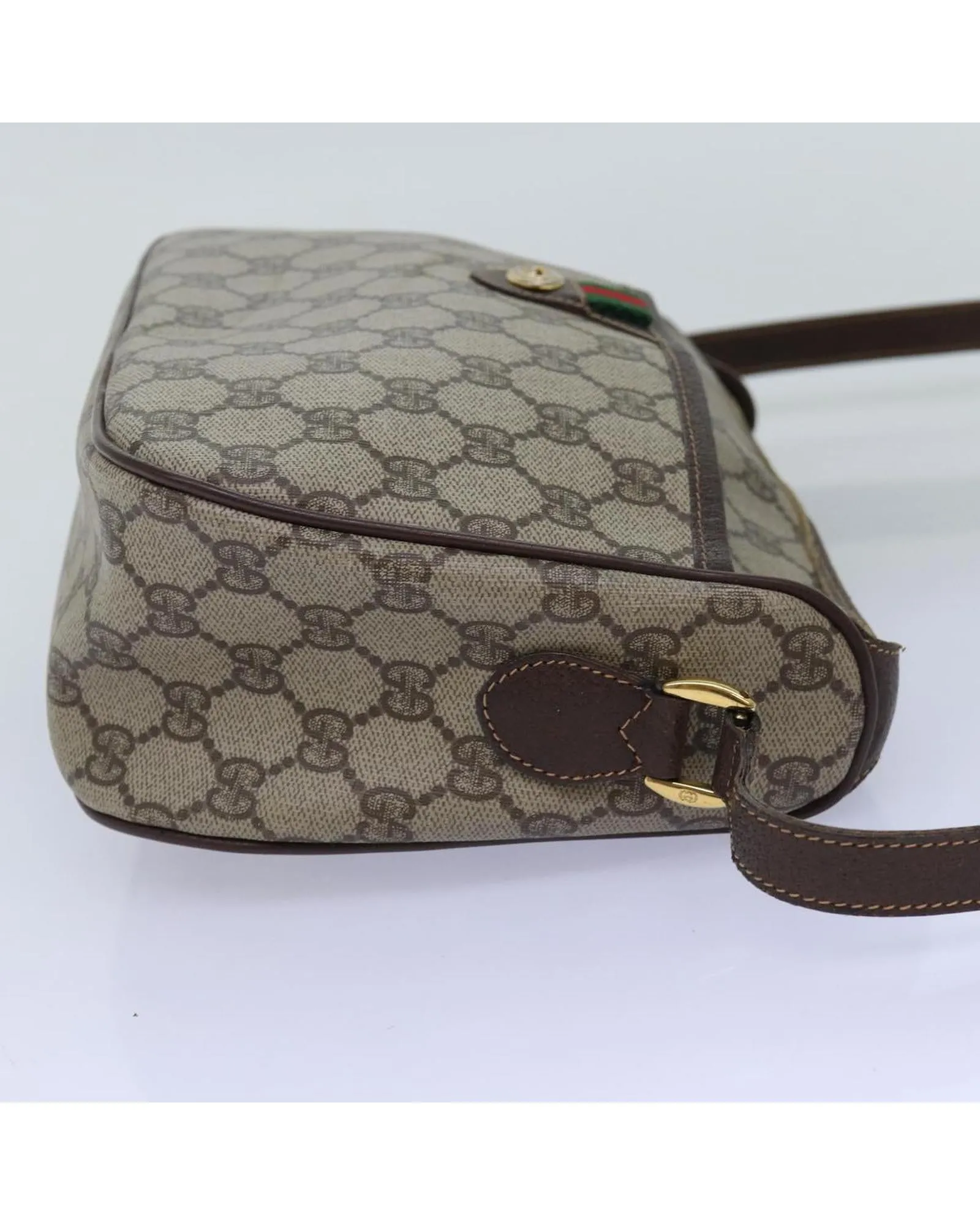 Beige GG Supreme Shoulder Bag with Web Detail