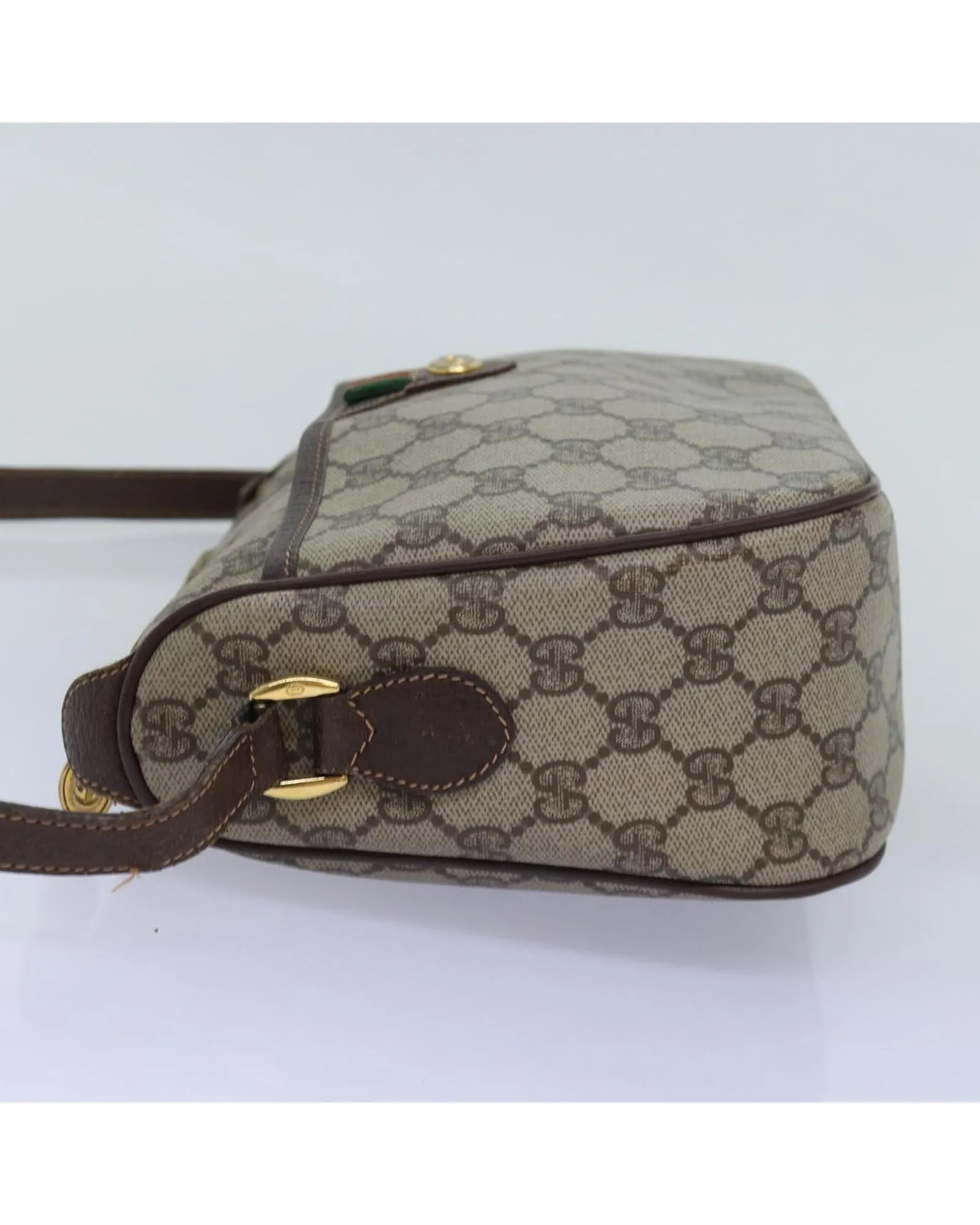Beige GG Supreme Shoulder Bag with Web Detail