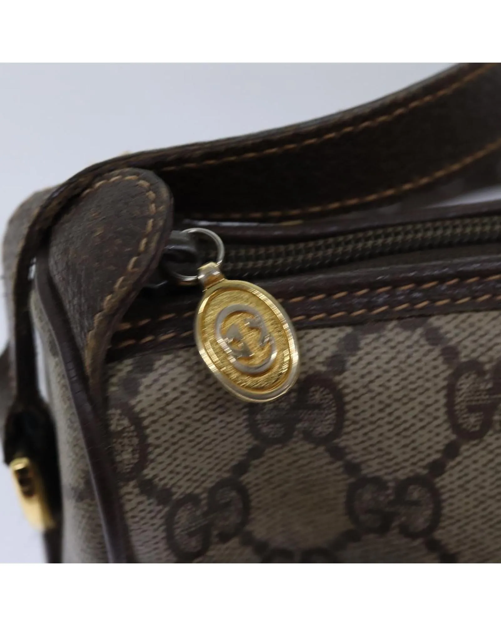 Beige GG Supreme Shoulder Bag with Web Detail