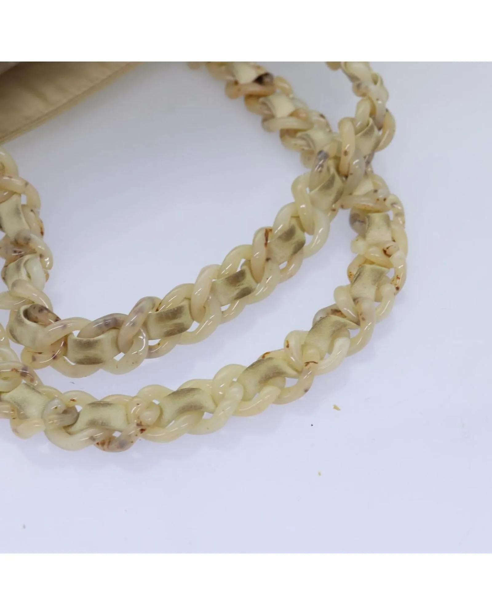 Beige Nylon Chain Shoulder Bag by Italian Designer