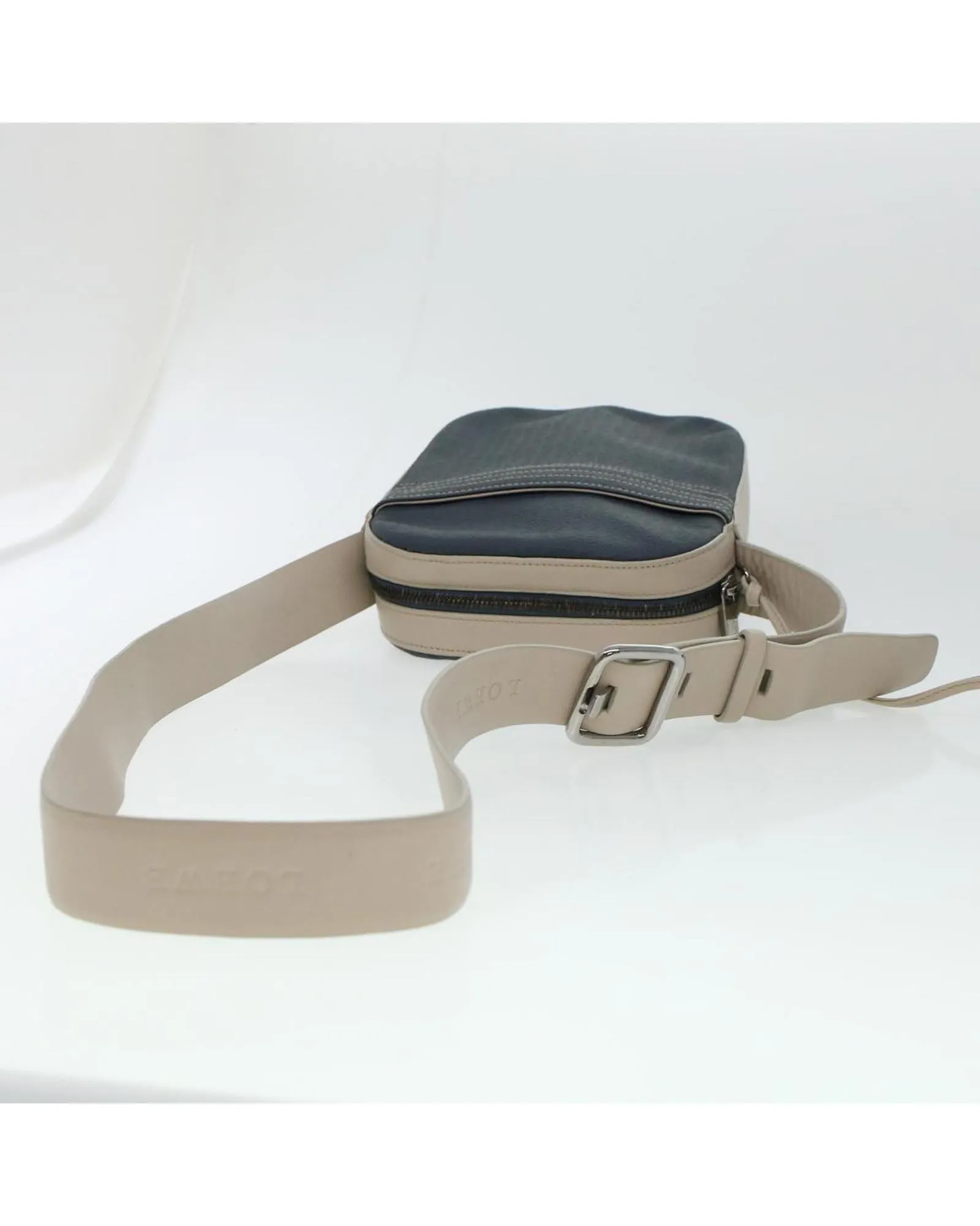 Beige Shoulder Bag with Anagram Pattern