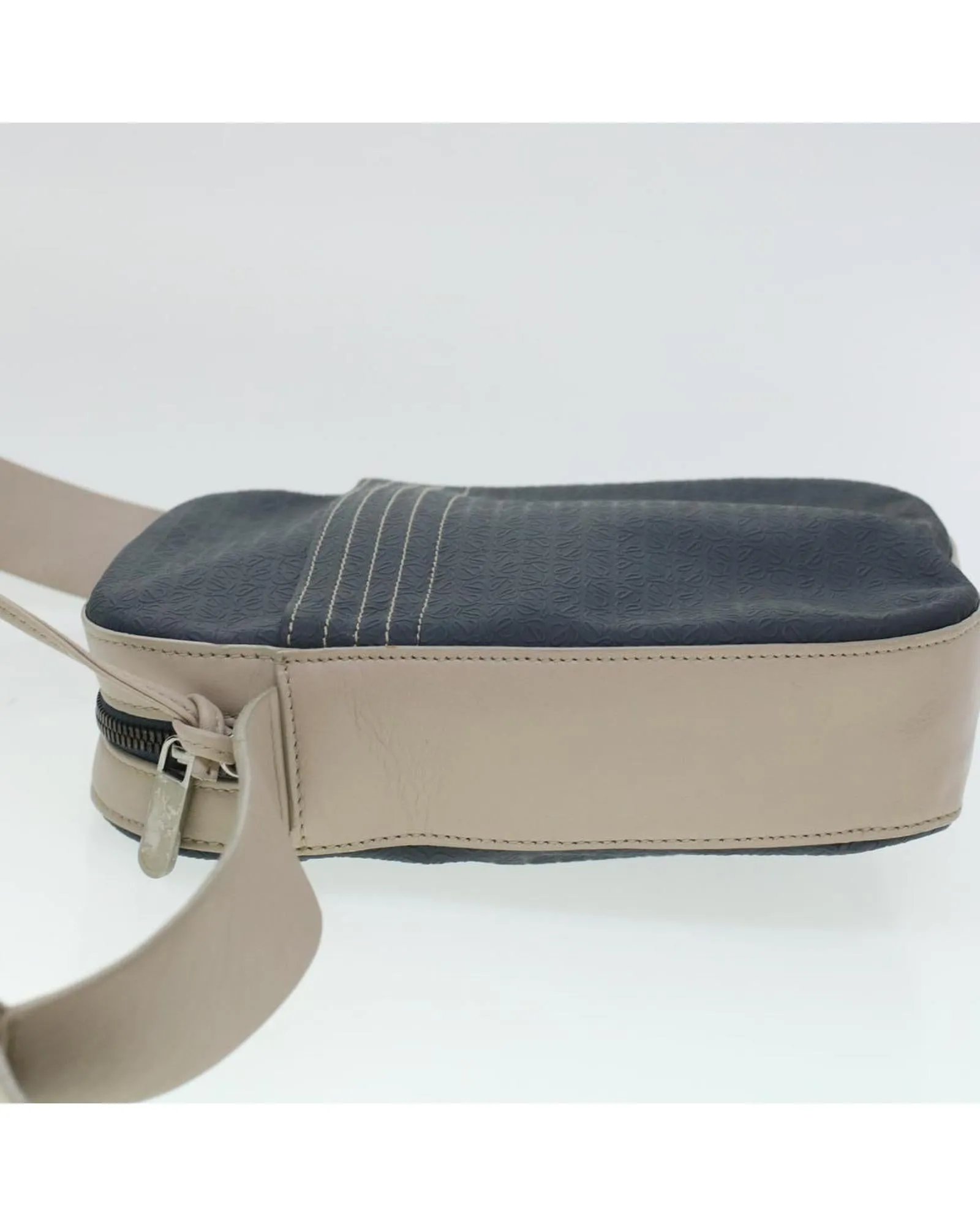 Beige Shoulder Bag with Anagram Pattern