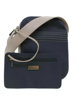 Beige Shoulder Bag with Anagram Pattern