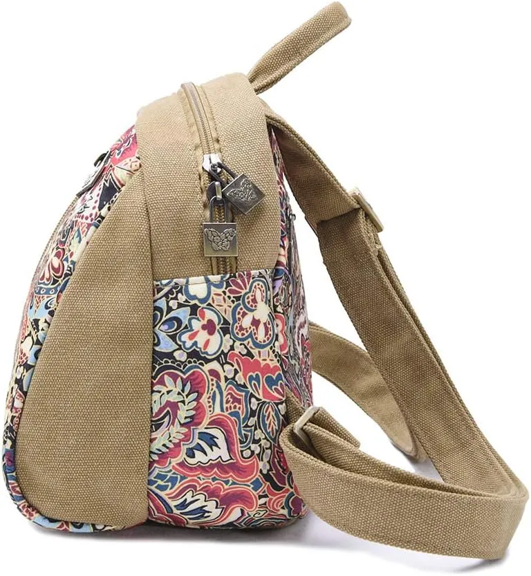 Black Butterfly Bohemian Canvas Backpack Printed Casual Backpack