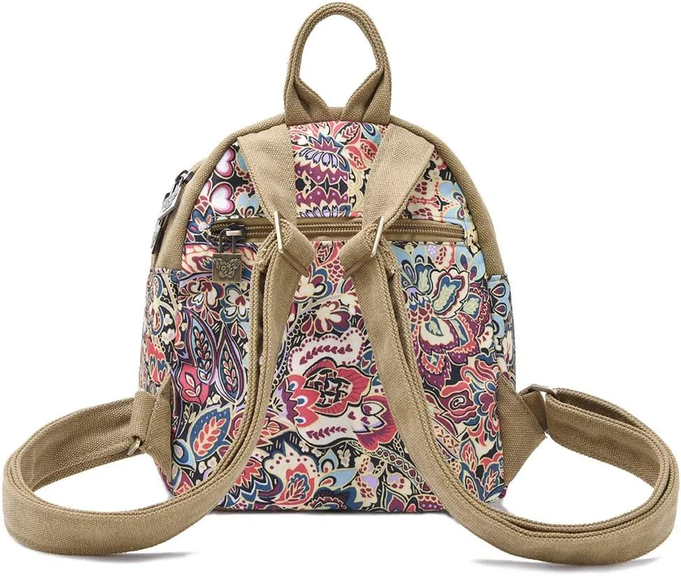 Black Butterfly Bohemian Canvas Backpack Printed Casual Backpack