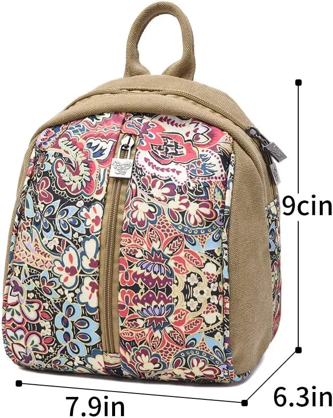 Black Butterfly Bohemian Canvas Backpack Printed Casual Backpack