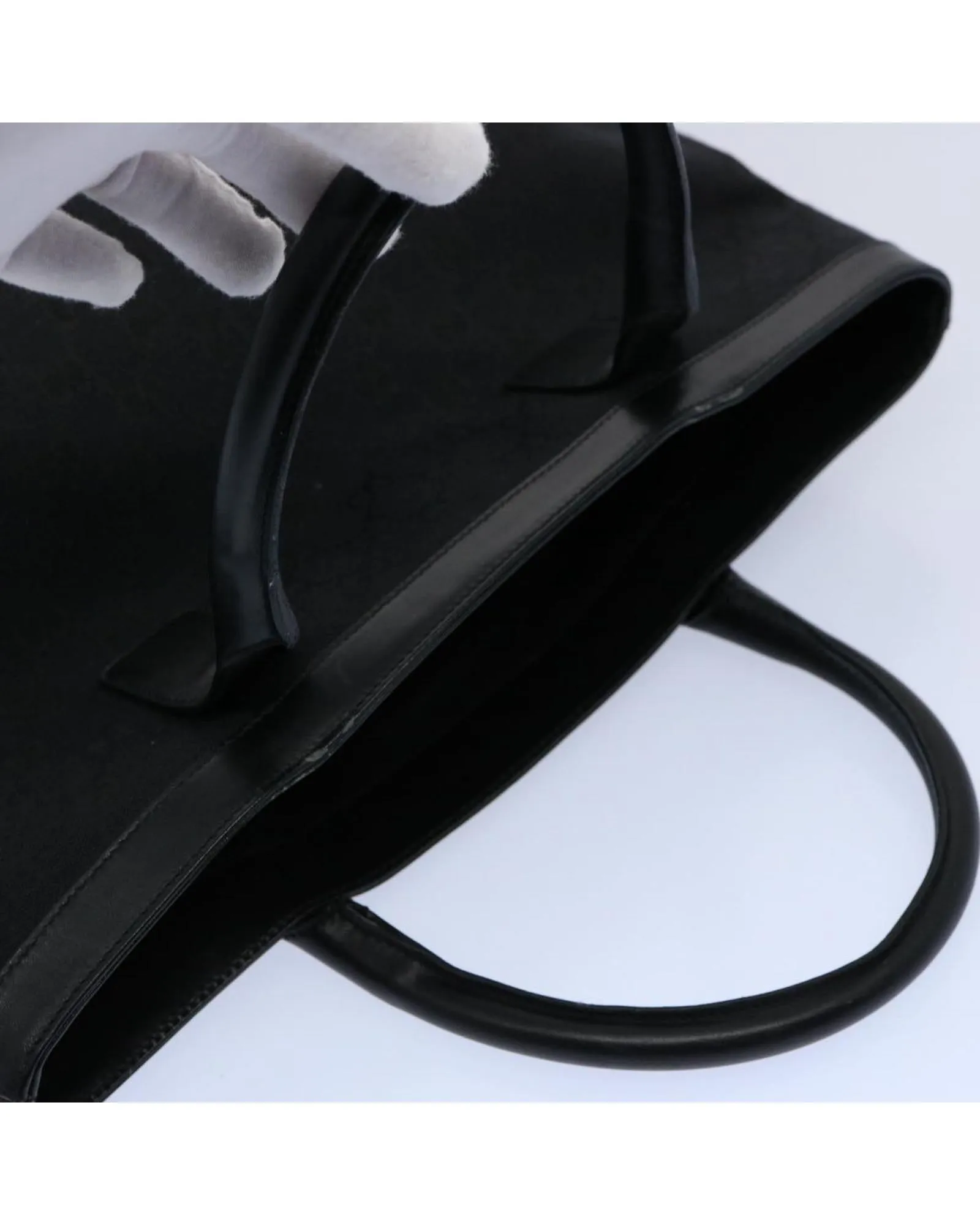Black GG Canvas Hand Bag with Accessories and Italian Craftsmanship