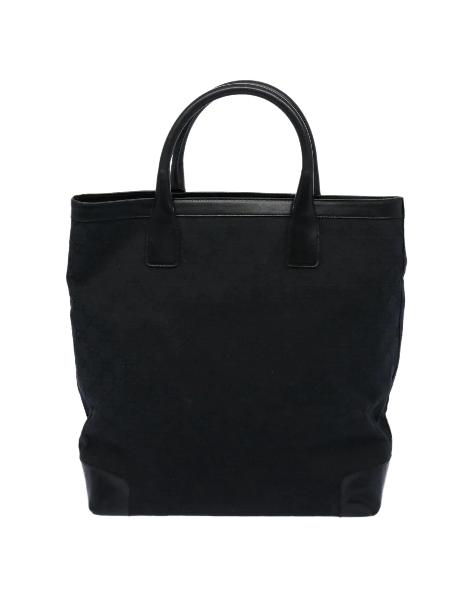 Black GG Canvas Hand Bag with Accessories and Italian Craftsmanship