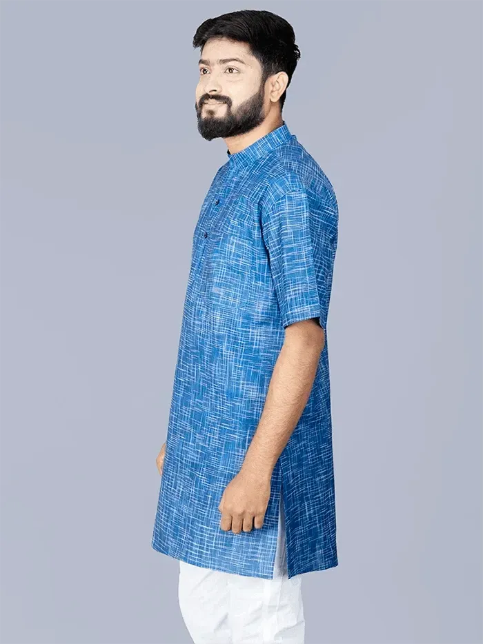 Blue Springs Handwoven Organic Cotton Men Kurta