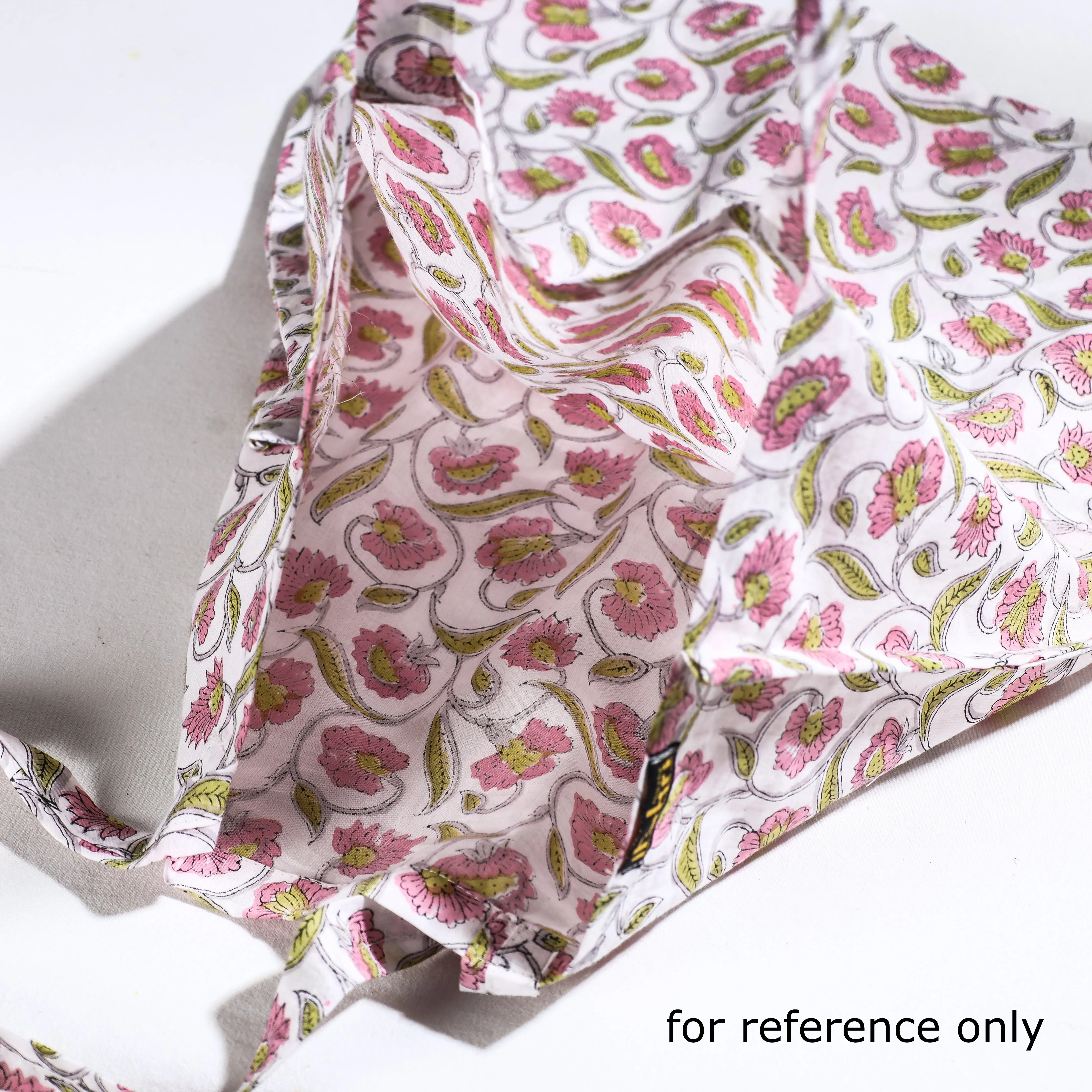 Brown - Sanganeri Block Printed Cotton Jhola Bag