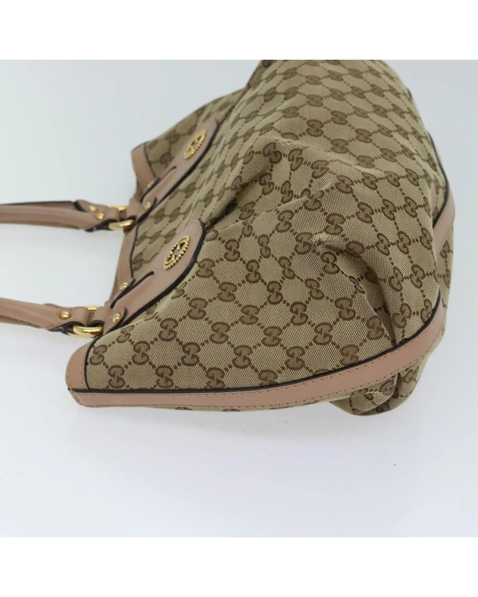 Canvas Beige Hand Bag with GG Print and Accessories - Italian Made