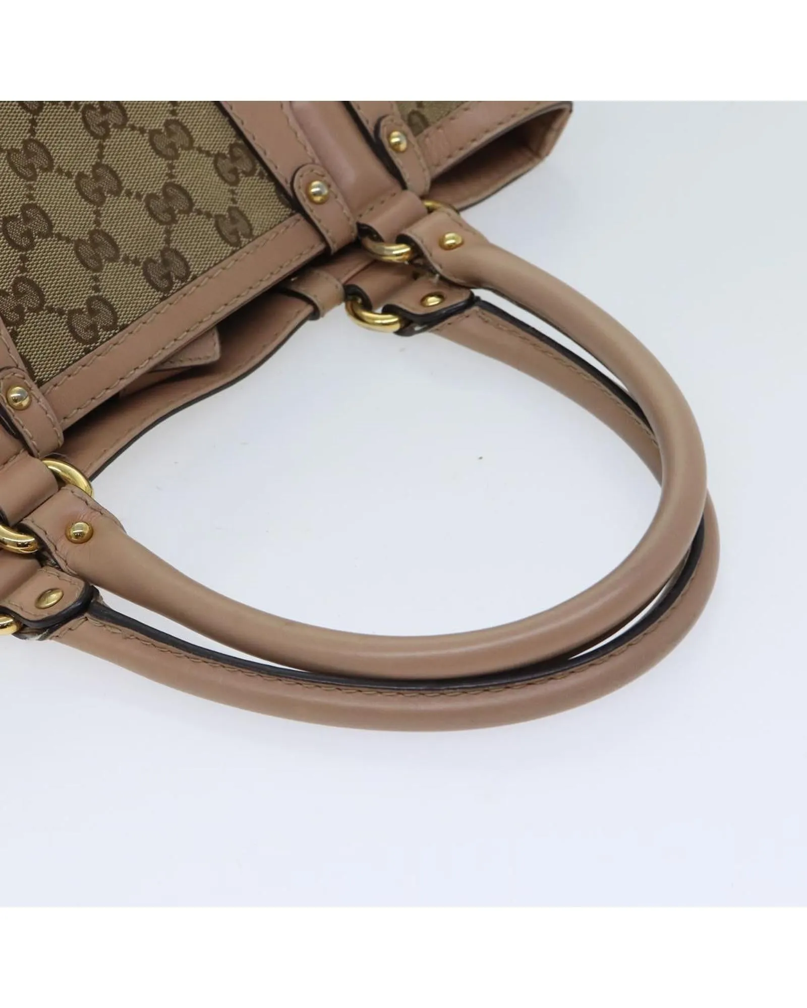 Canvas Beige Hand Bag with GG Print and Accessories - Italian Made