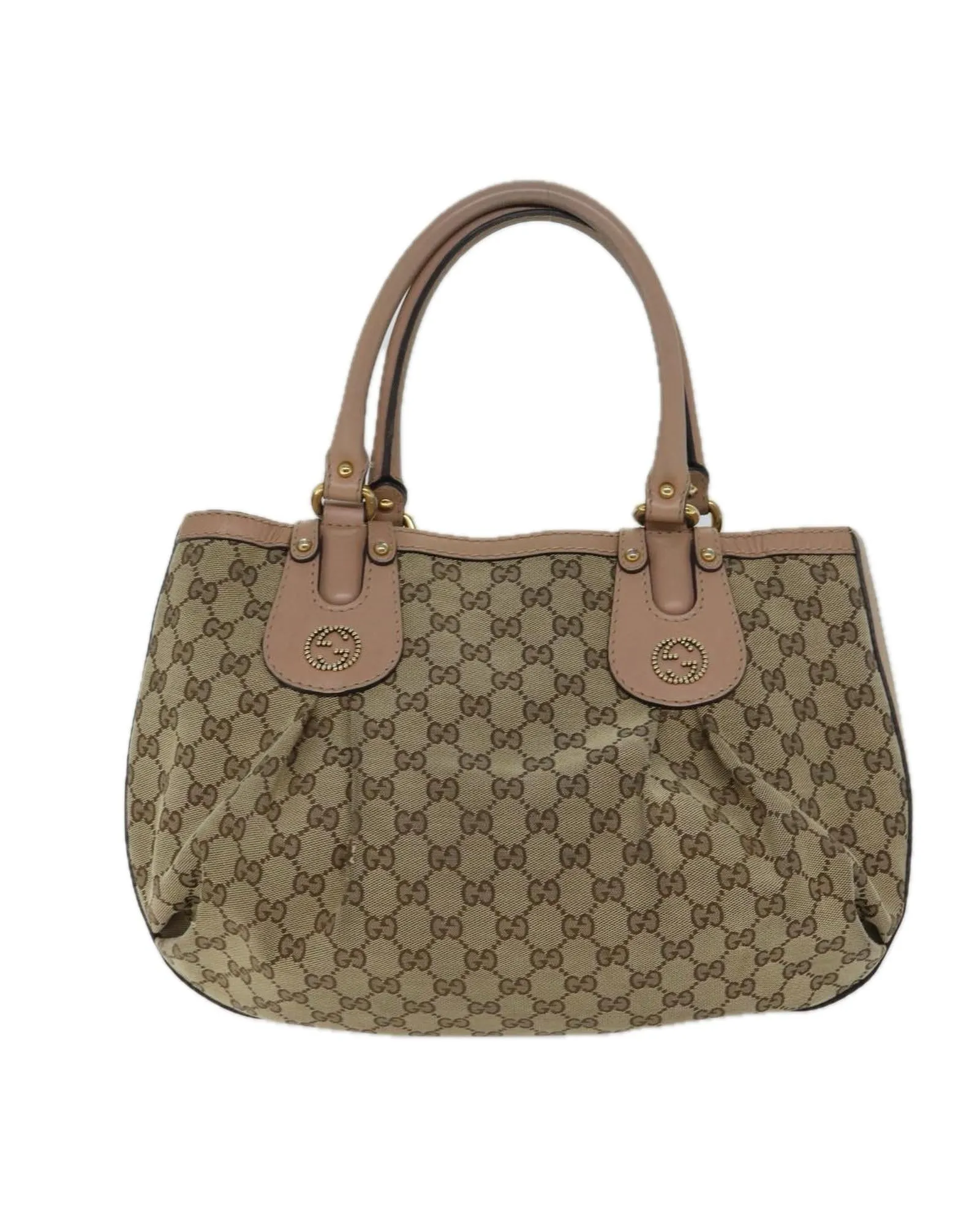 Canvas Beige Hand Bag with GG Print and Accessories - Italian Made