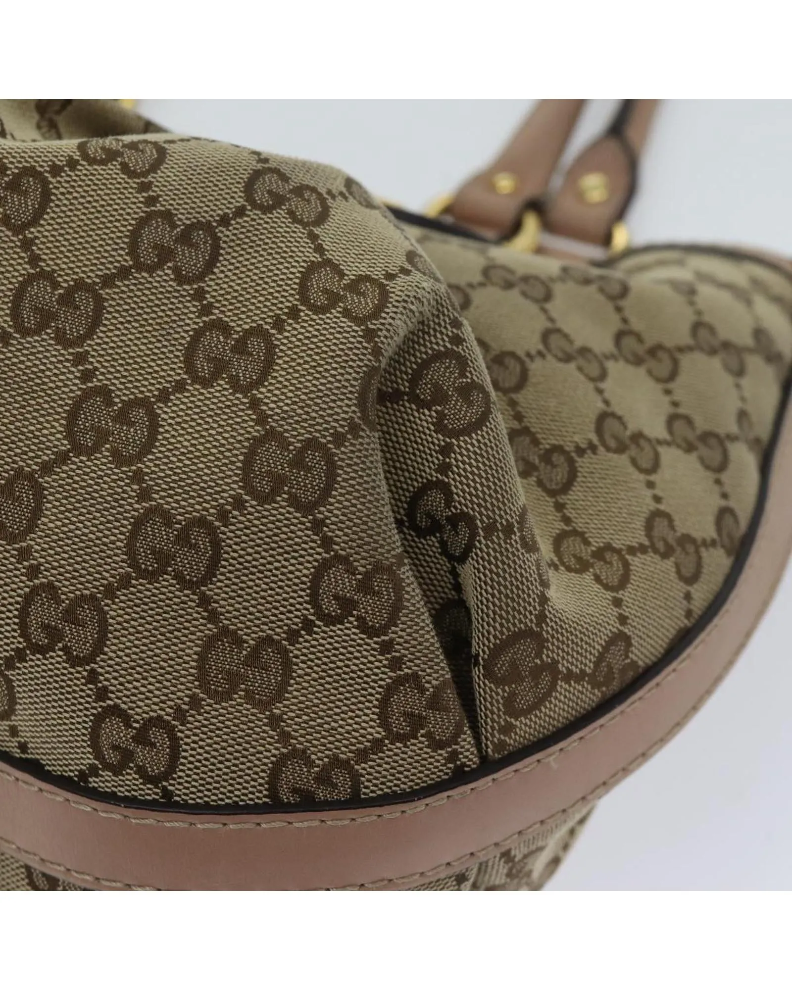 Canvas Beige Hand Bag with GG Print and Accessories - Italian Made