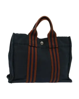 Canvas Hand Bag with Handle Drop and Multiple Pockets