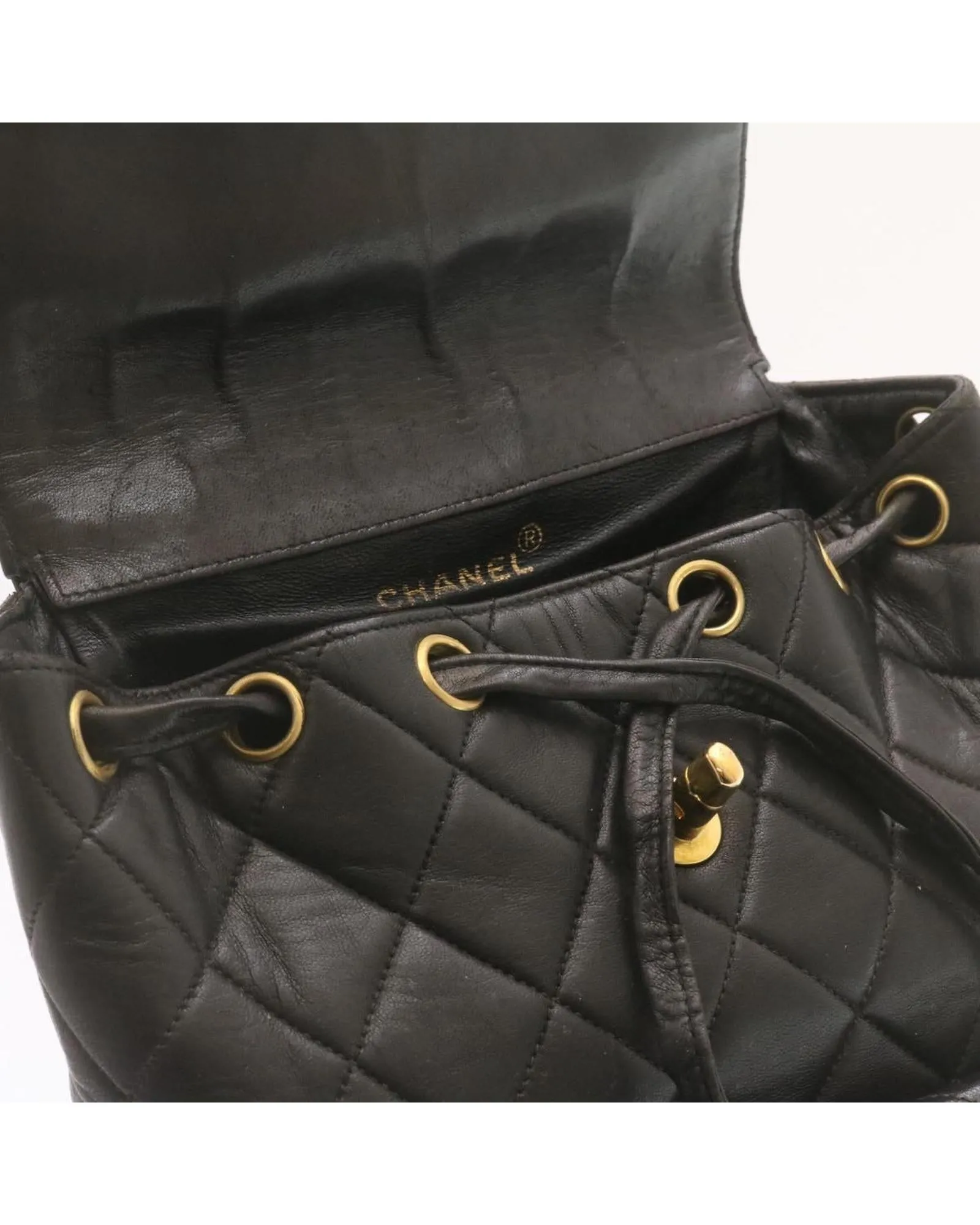 Chanel Matelasse Leather Backpack with Gold Tone CC