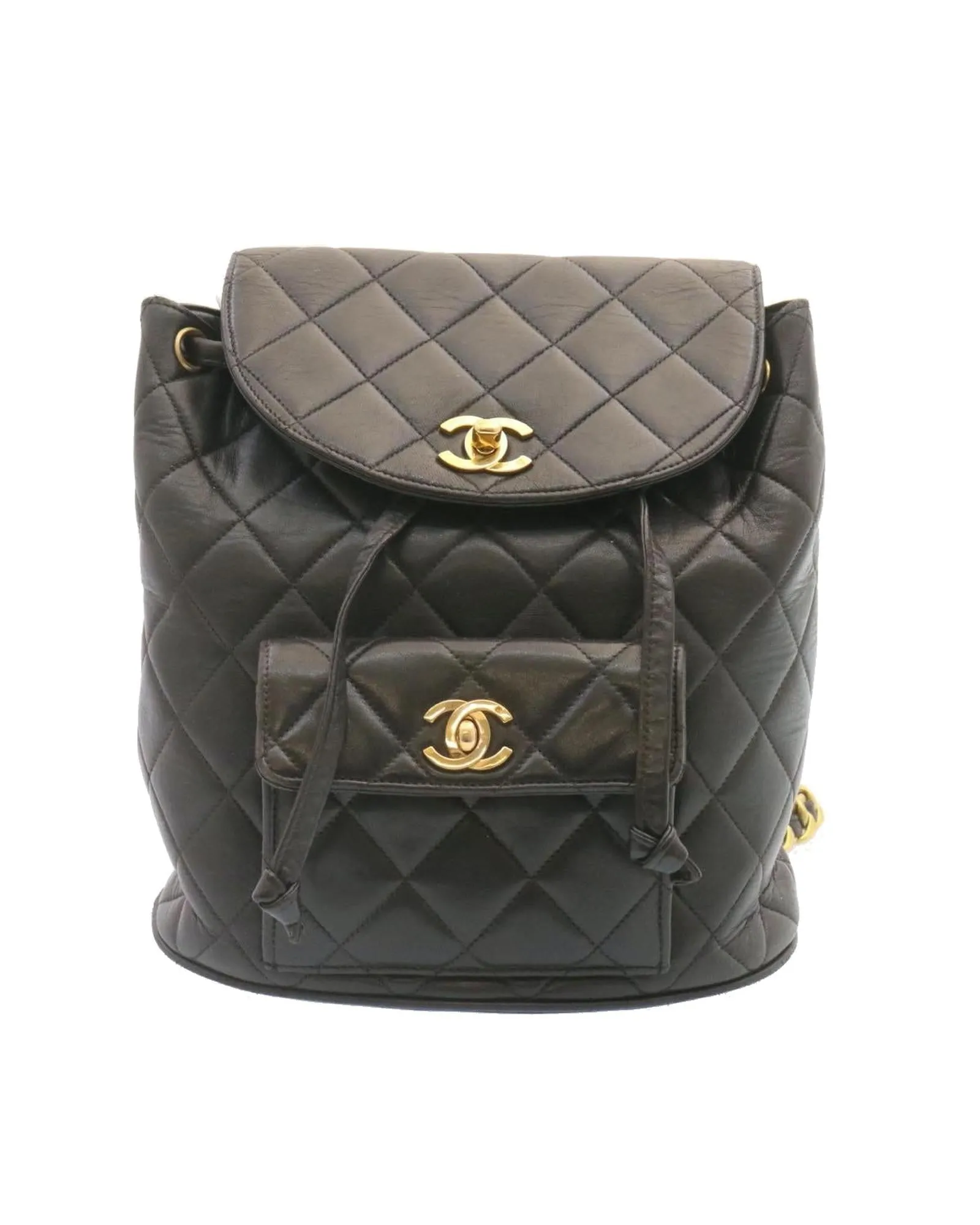 Chanel Matelasse Leather Backpack with Gold Tone CC