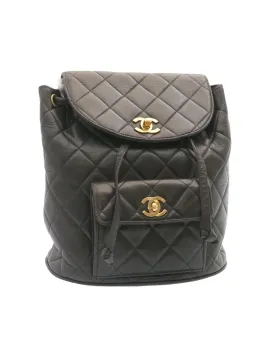 Chanel Matelasse Leather Backpack with Gold Tone CC