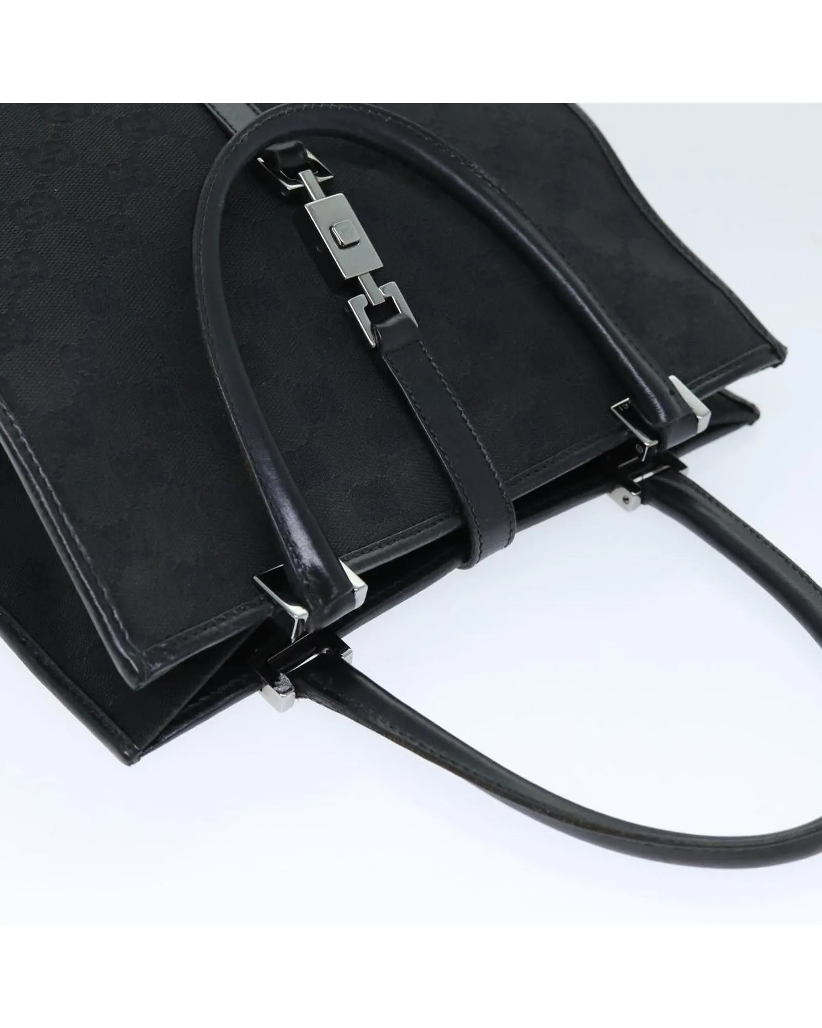 Classic Black Canvas Hand Bag with GG Logo