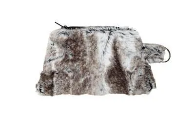Coin Purse & Cosmetic Bag - Luxury Faux Fur in Birch (Only Cosmetic Bags Left!)