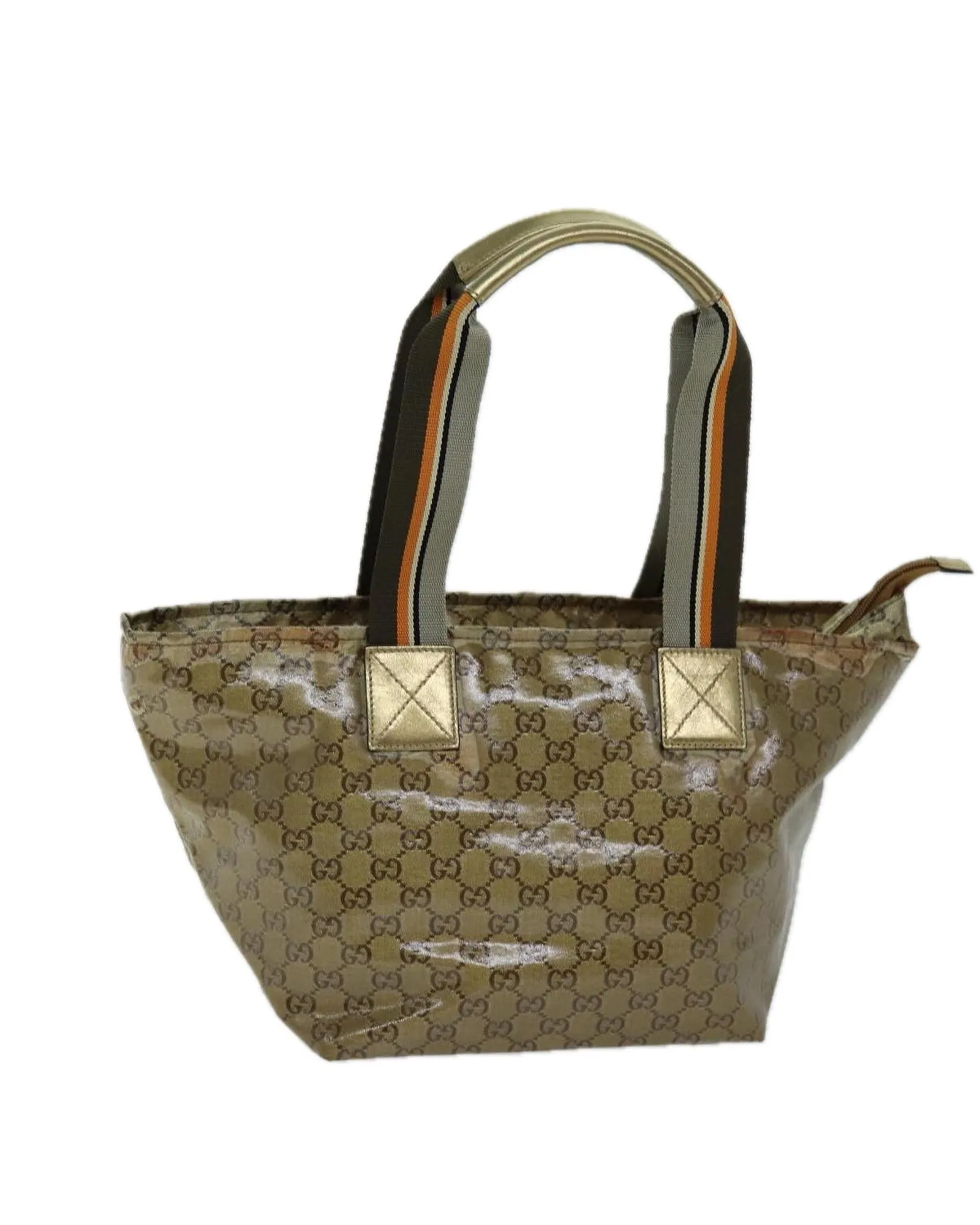Crystal Canvas Tote Bag with Gold Accent - Authentic