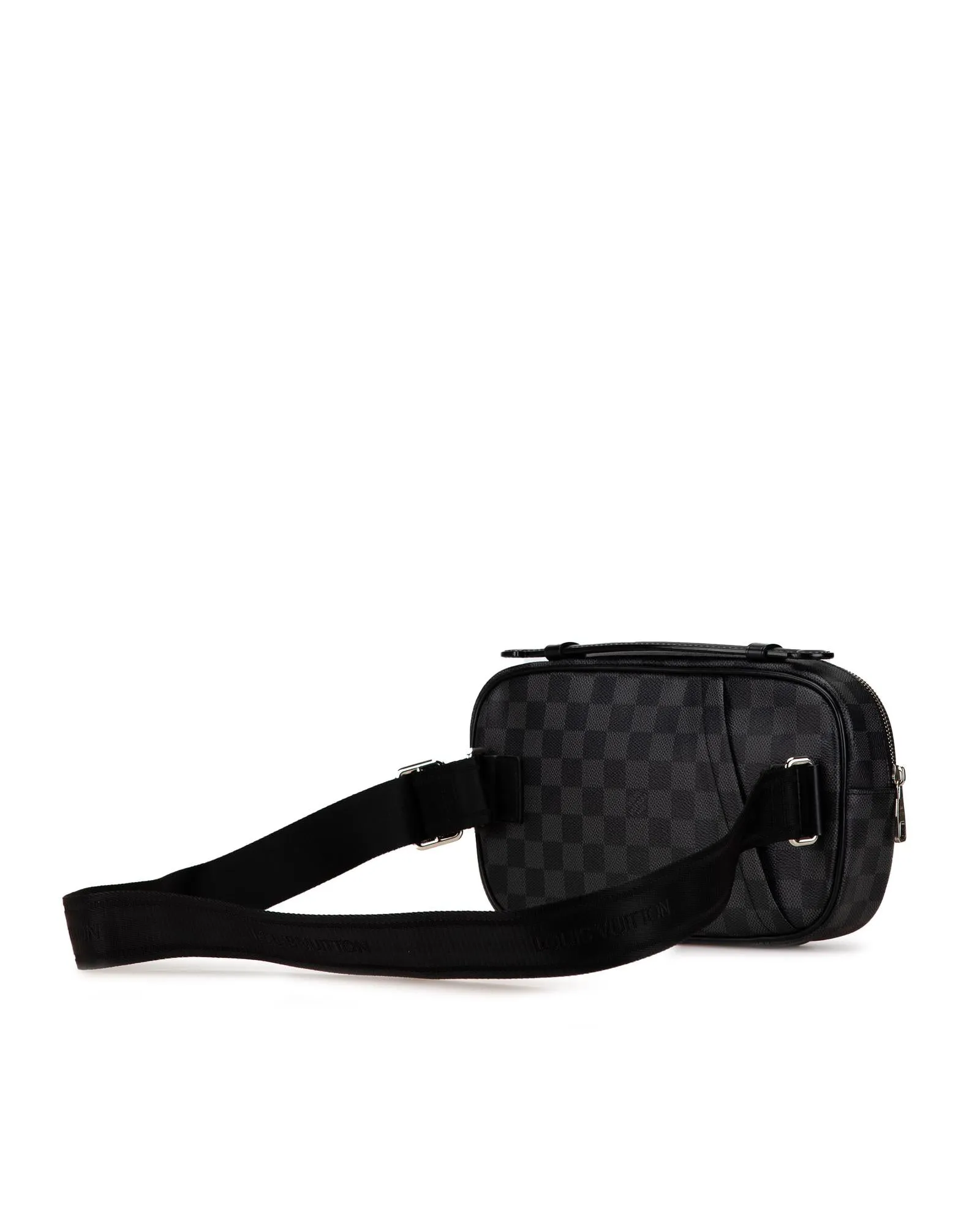 Damier Graphite Canvas Ambler with Leather Trim and Adjustable Waist Strap