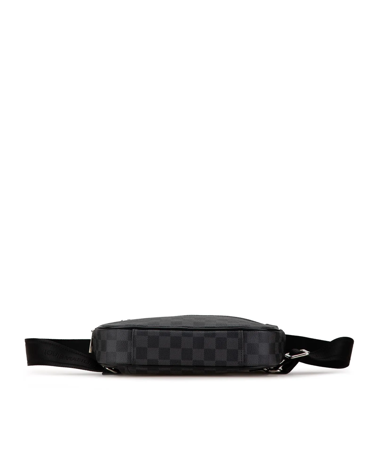 Damier Graphite Canvas Ambler with Leather Trim and Adjustable Waist Strap