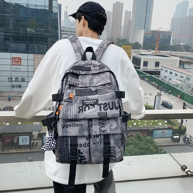 deanwangkt Cool Graffiti Large-capacity Backpack Women Man Waterproof School Bags for Teenagers Geometric Travel Backpack Ladies Bookbags