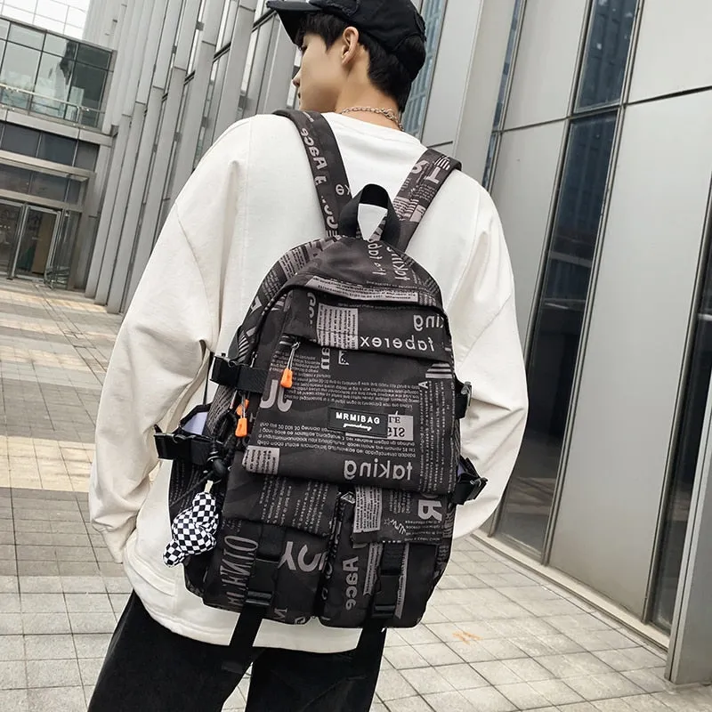 deanwangkt Cool Graffiti Large-capacity Backpack Women Man Waterproof School Bags for Teenagers Geometric Travel Backpack Ladies Bookbags