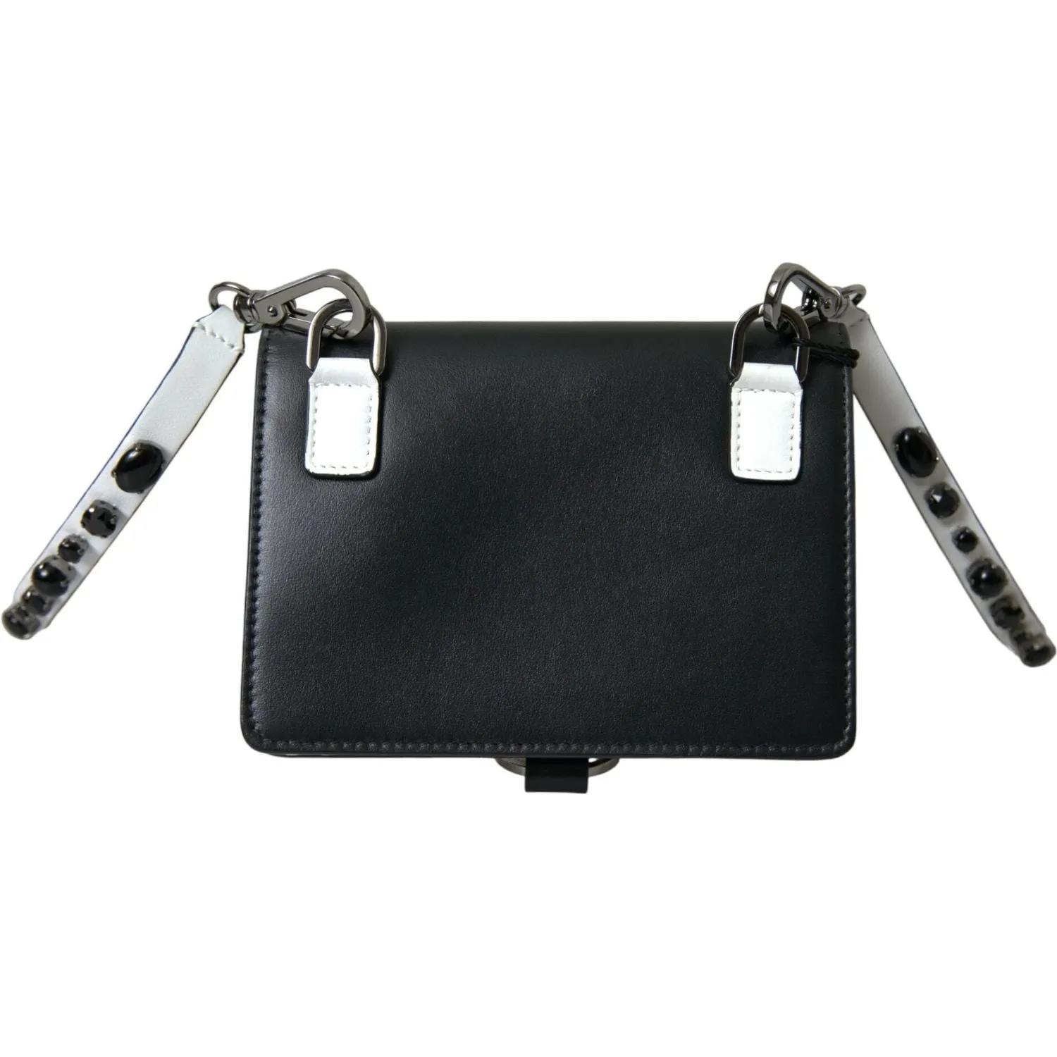 Dolce & Gabbana Elegant Crystal-Embellished Leather Card Holder