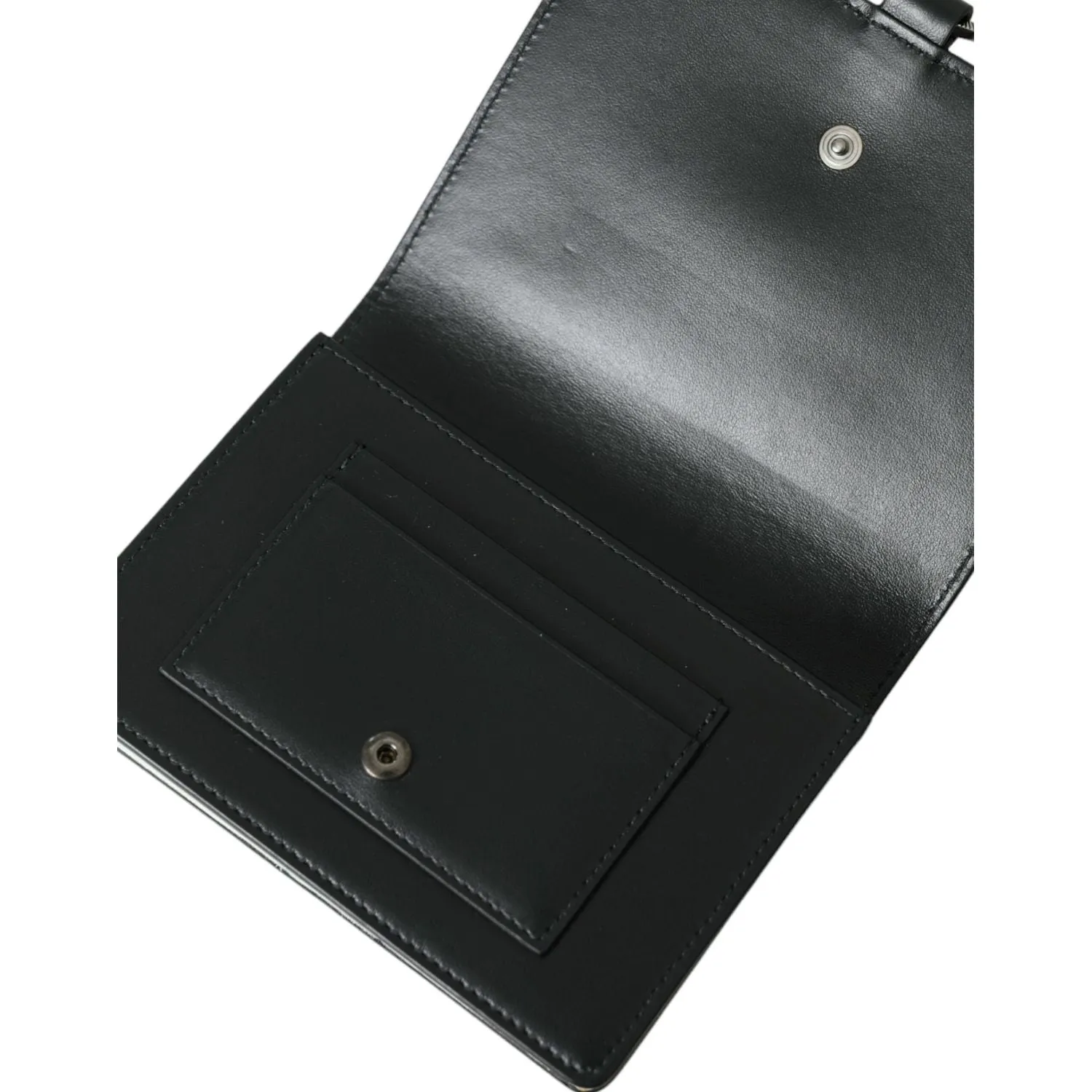Dolce & Gabbana Elegant Crystal-Embellished Leather Card Holder