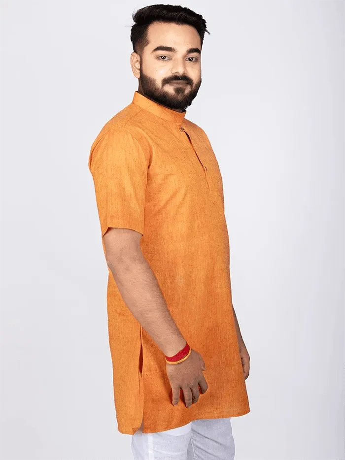Duel Tone Handwoven Organic Cotton Men Kurta