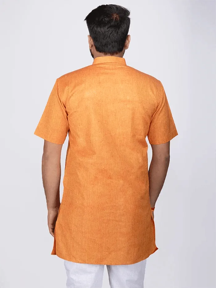 Duel Tone Handwoven Organic Cotton Men Kurta