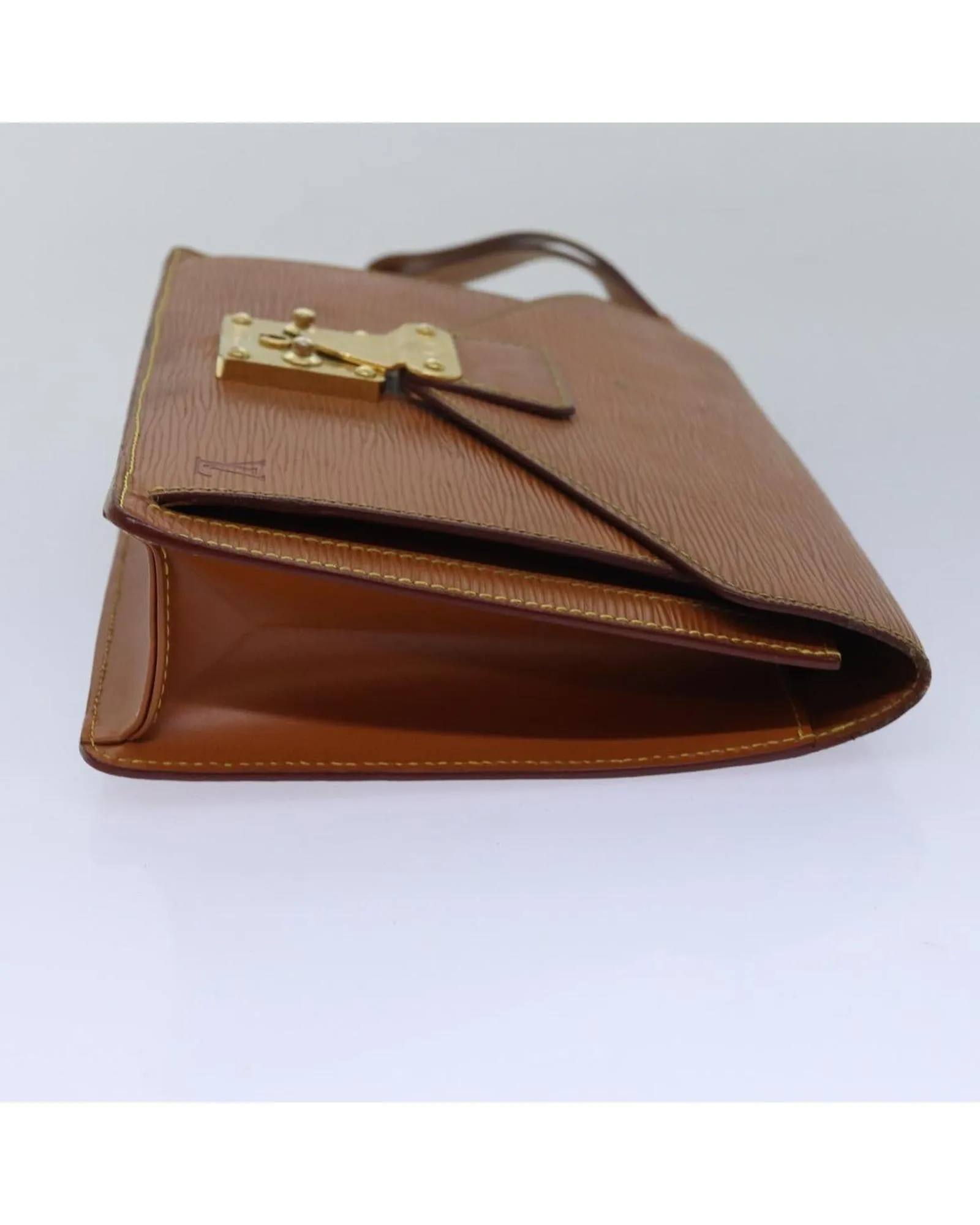 Epi Leather Dragonne Hand Bag with Zip Closure
