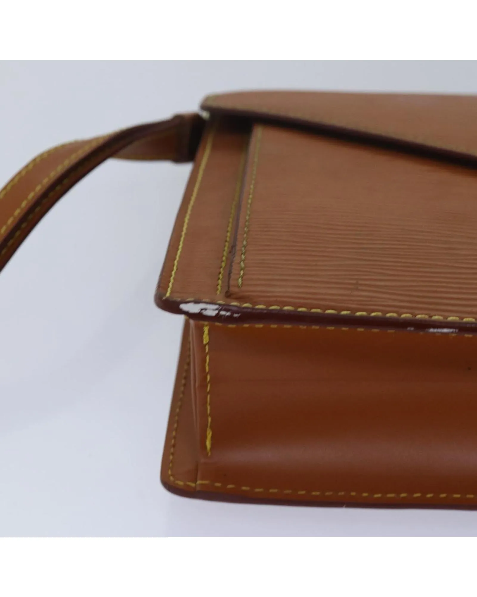 Epi Leather Dragonne Hand Bag with Zip Closure