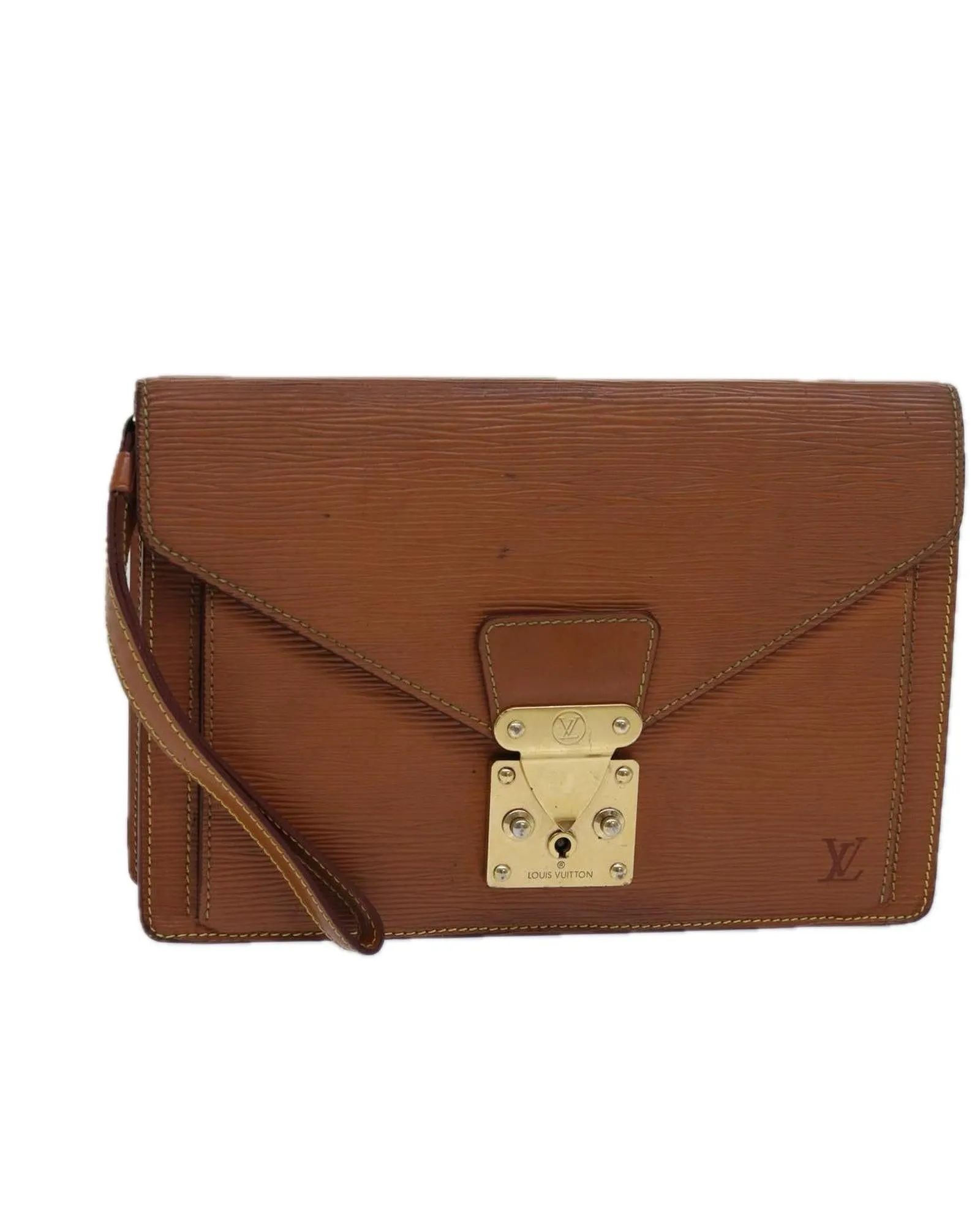 Epi Leather Dragonne Hand Bag with Zip Closure