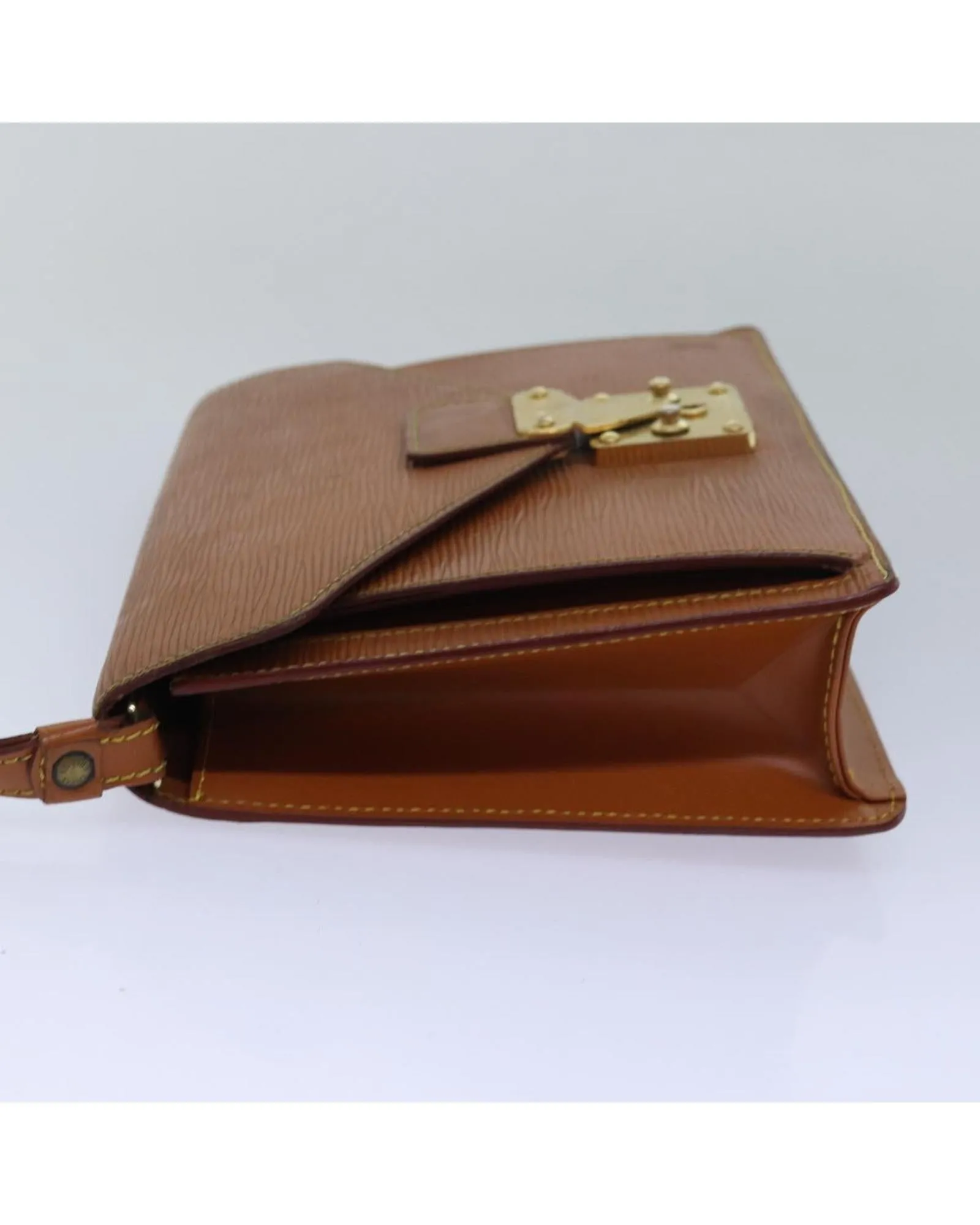 Epi Leather Dragonne Hand Bag with Zip Closure