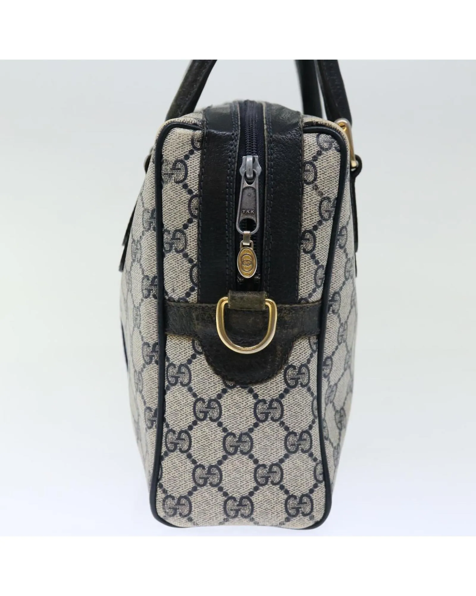 GG Canvas 2-Way Hand Bag with Shoulder Strap - Navy/Red